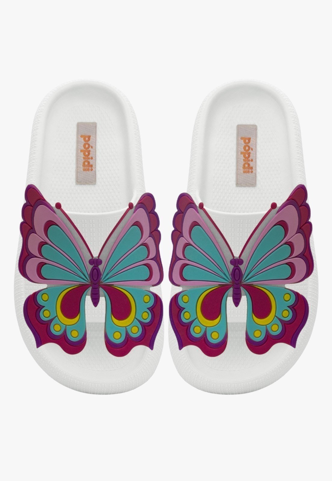 Infantil – Chinelo Nuvem Feminina Pópidi Menina Borboleta Branco