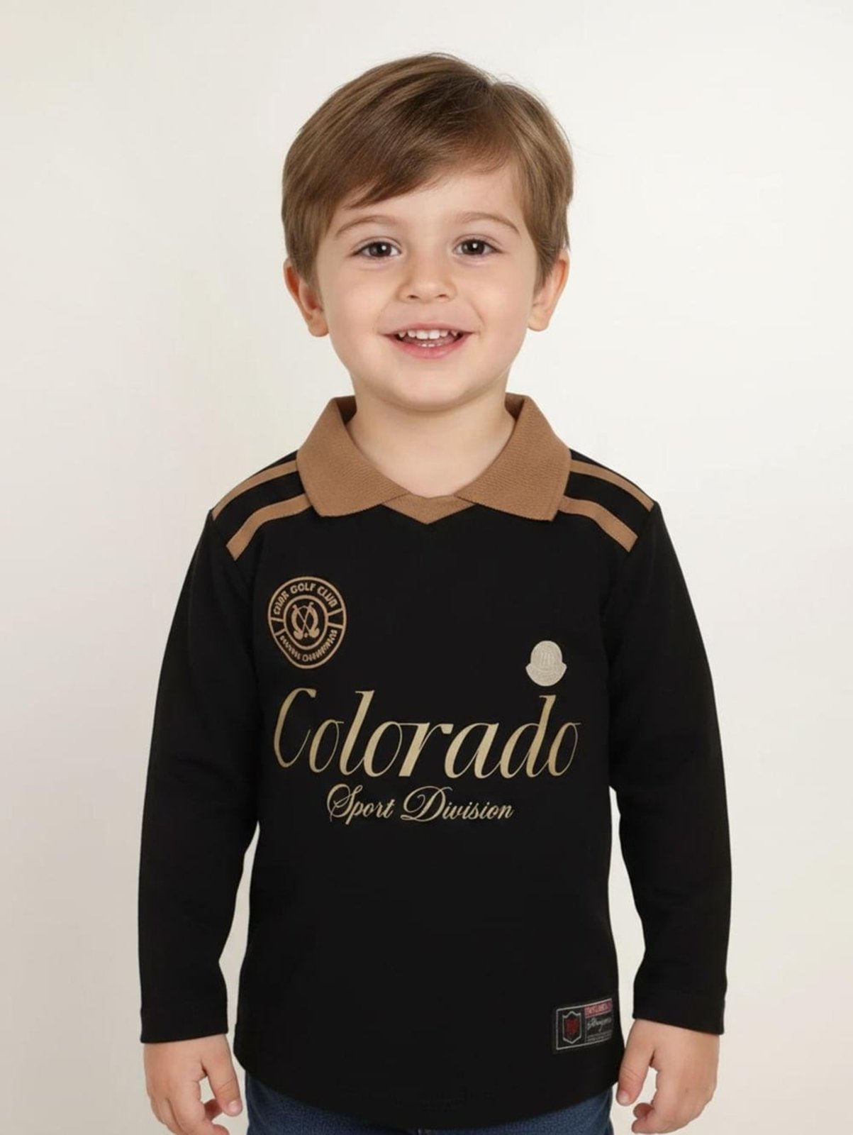 Infantil - Polo Estampada Para Menino - PRETO