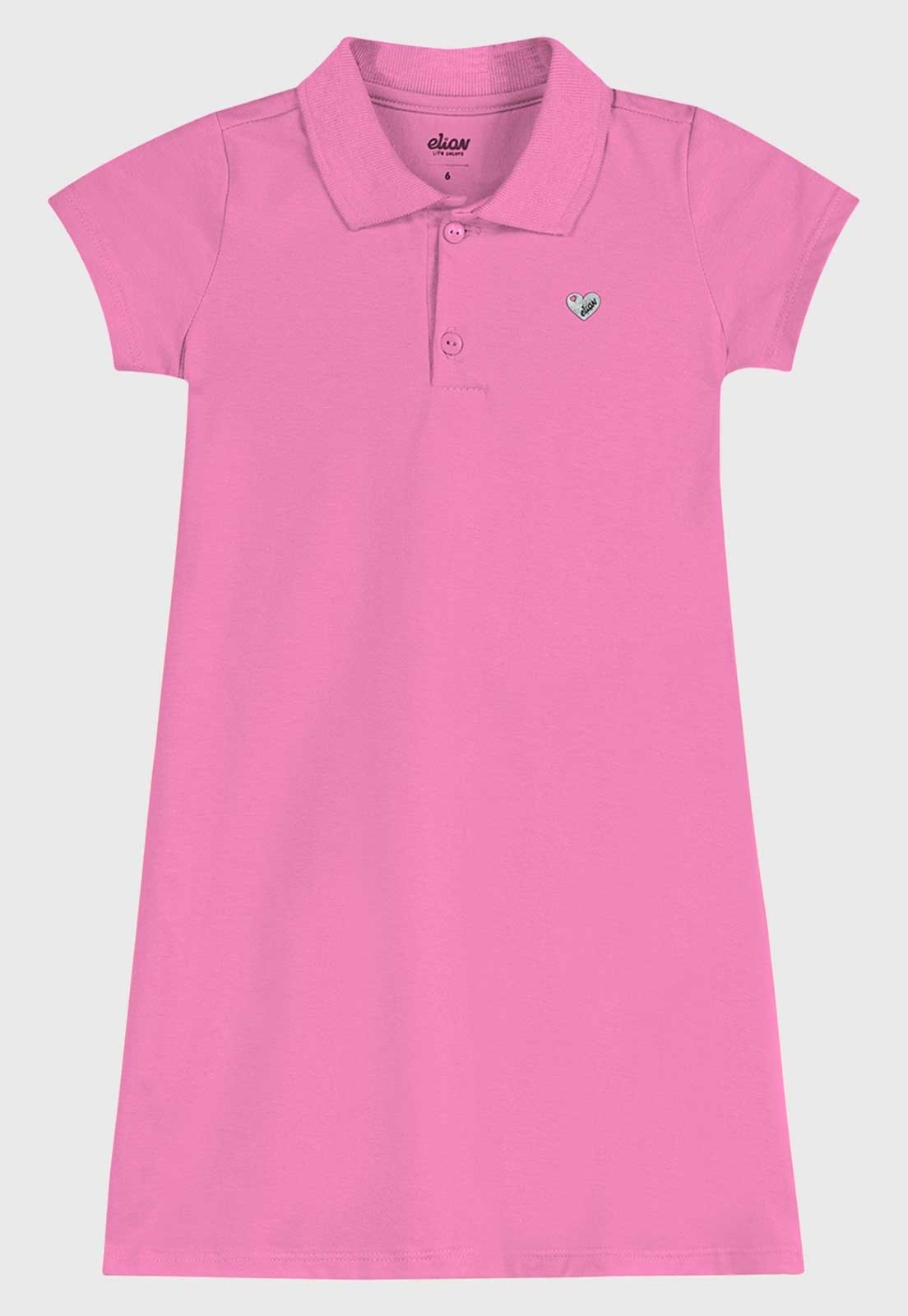 Infantil - Vestido Elian Gola Polo Rosa