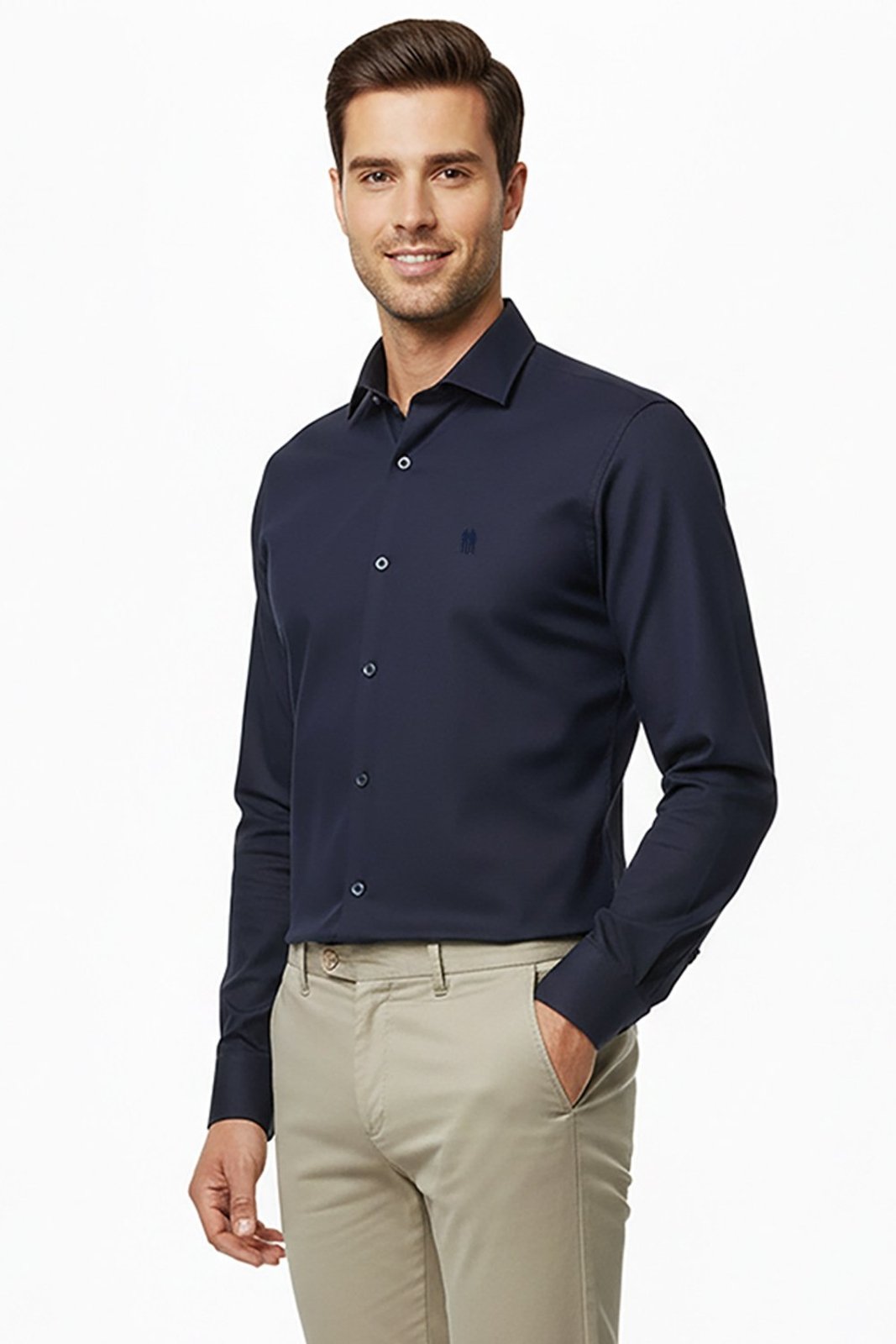Camisa Masculina Slim Fit Premium Polo Wear Marinho