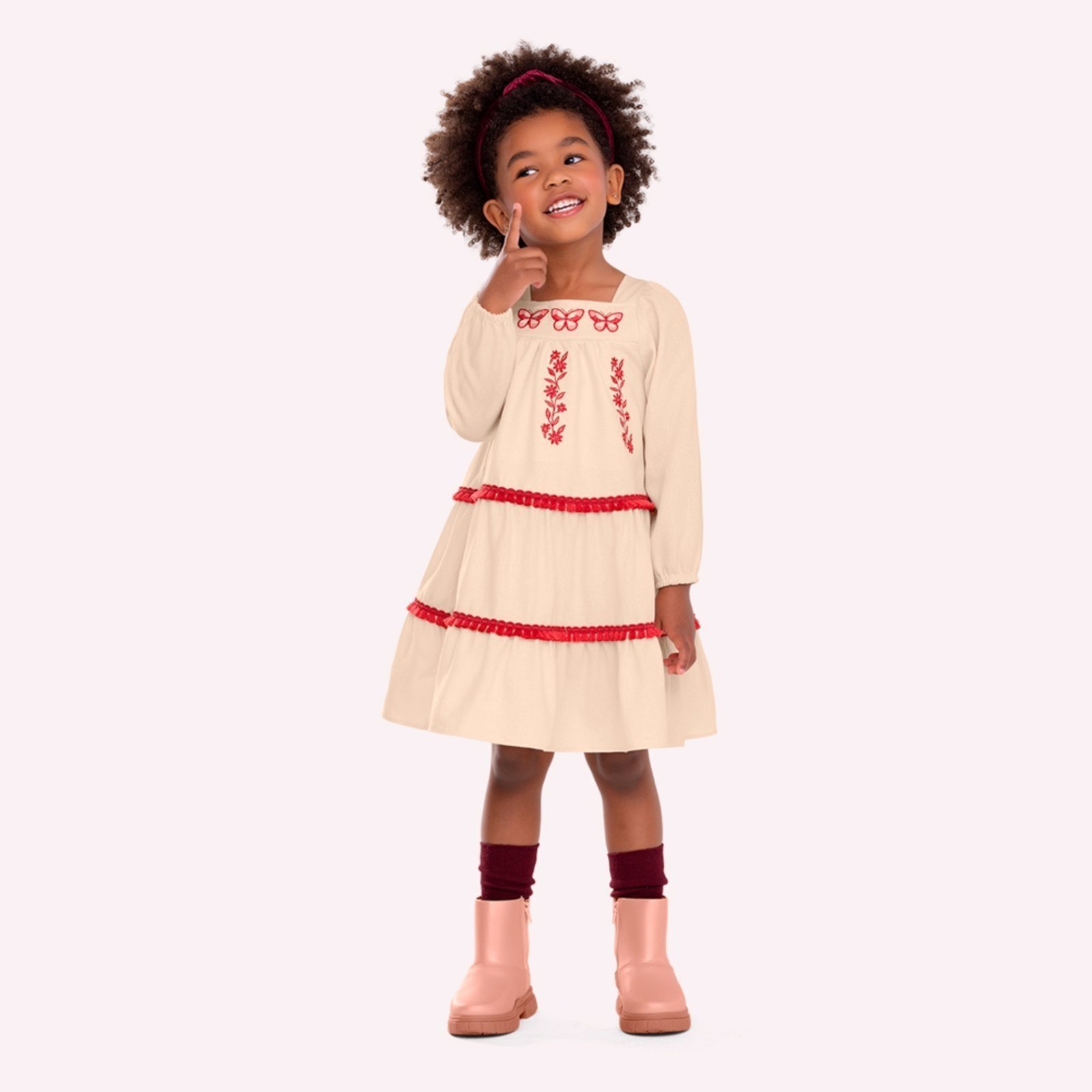 Infantil - Vestido Menina Bordado Nanai