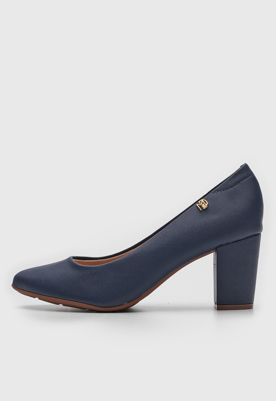 Scarpin Modare Salto Grosso Azul-Marinho