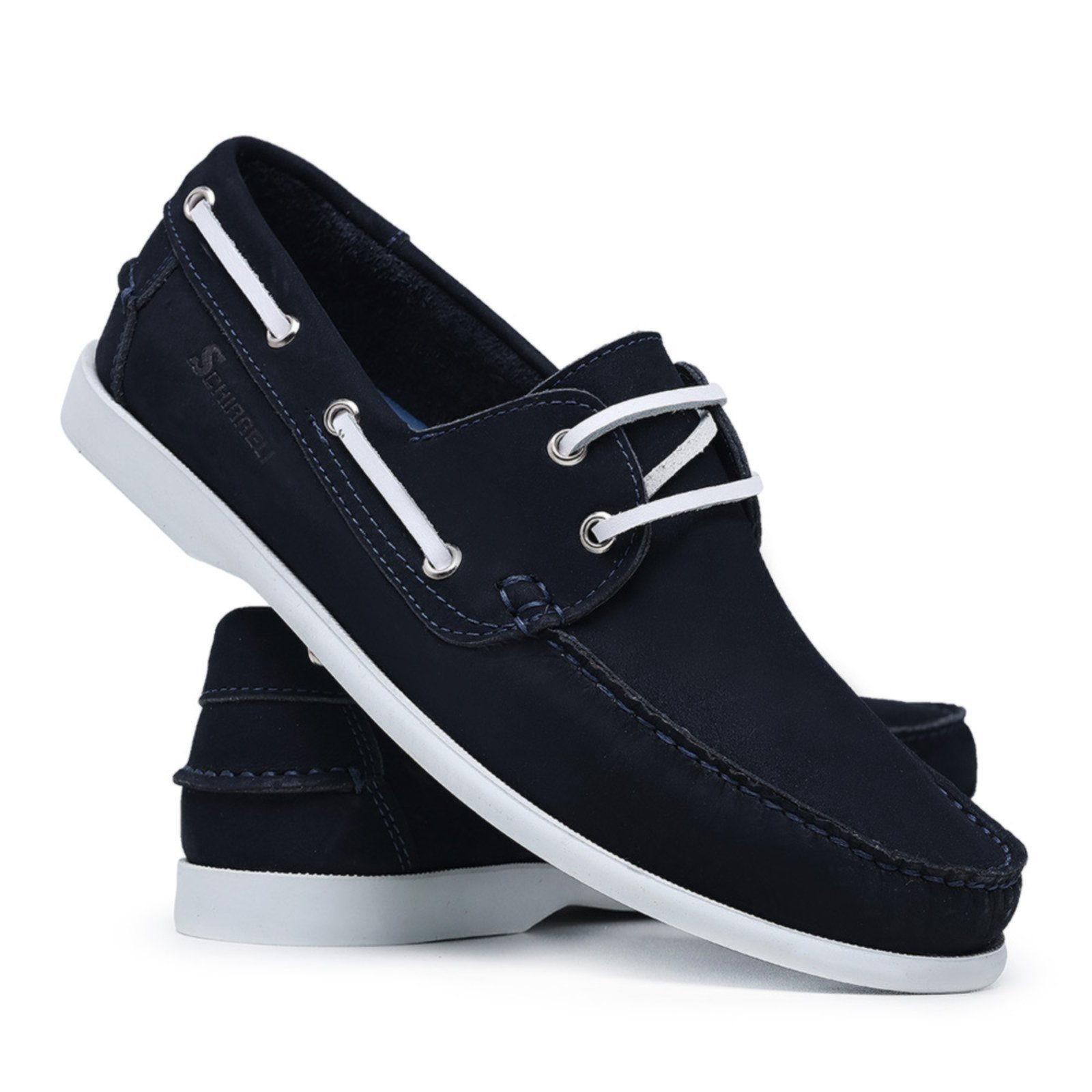 Mocassim Masculino De Couro Schiareli 606 Macio Leve Confortável Azul Marinho