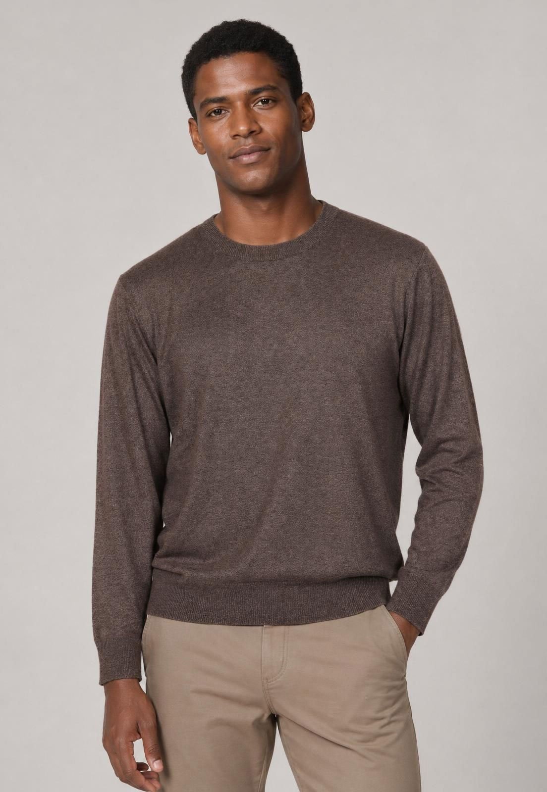Suéter Masculino Broken Rules Gola Redonda Marrom