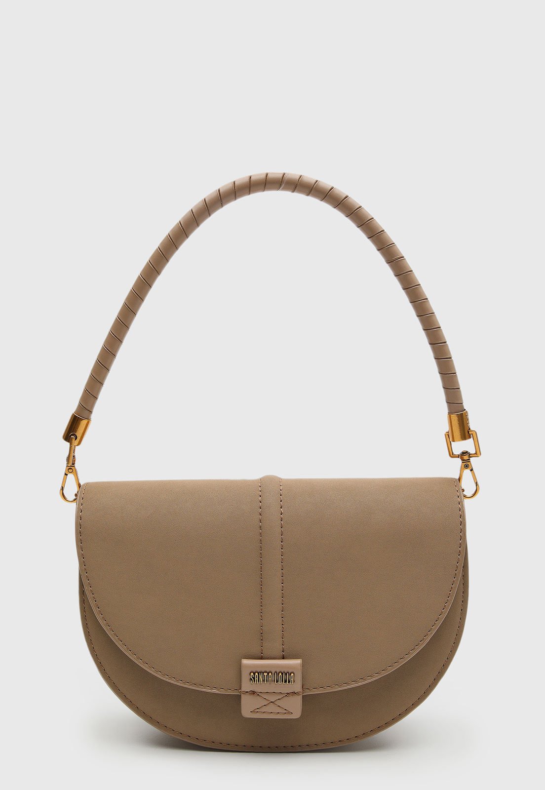 Bolsa Média Feminina Santa Lolla Alça Espiral Bege