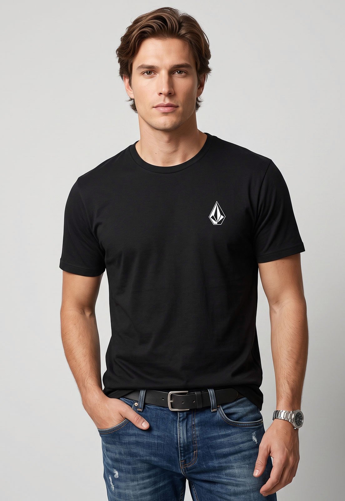 Camiseta Masculina Volcom Silk Iconic Preto