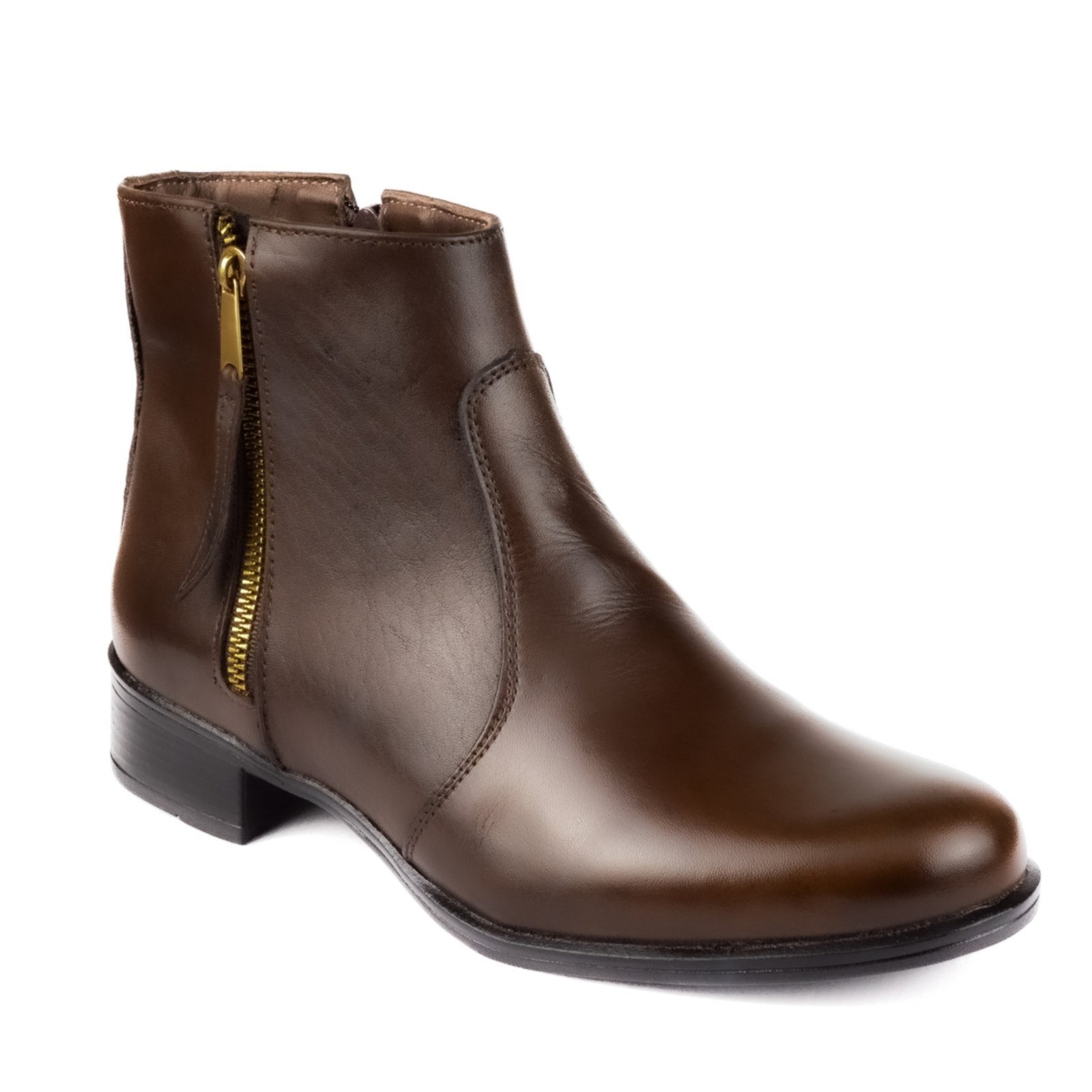 Bota Feminina Cano Curto Leve Confortável Coturno Estilo Casual Moderno Tratorado Marrom