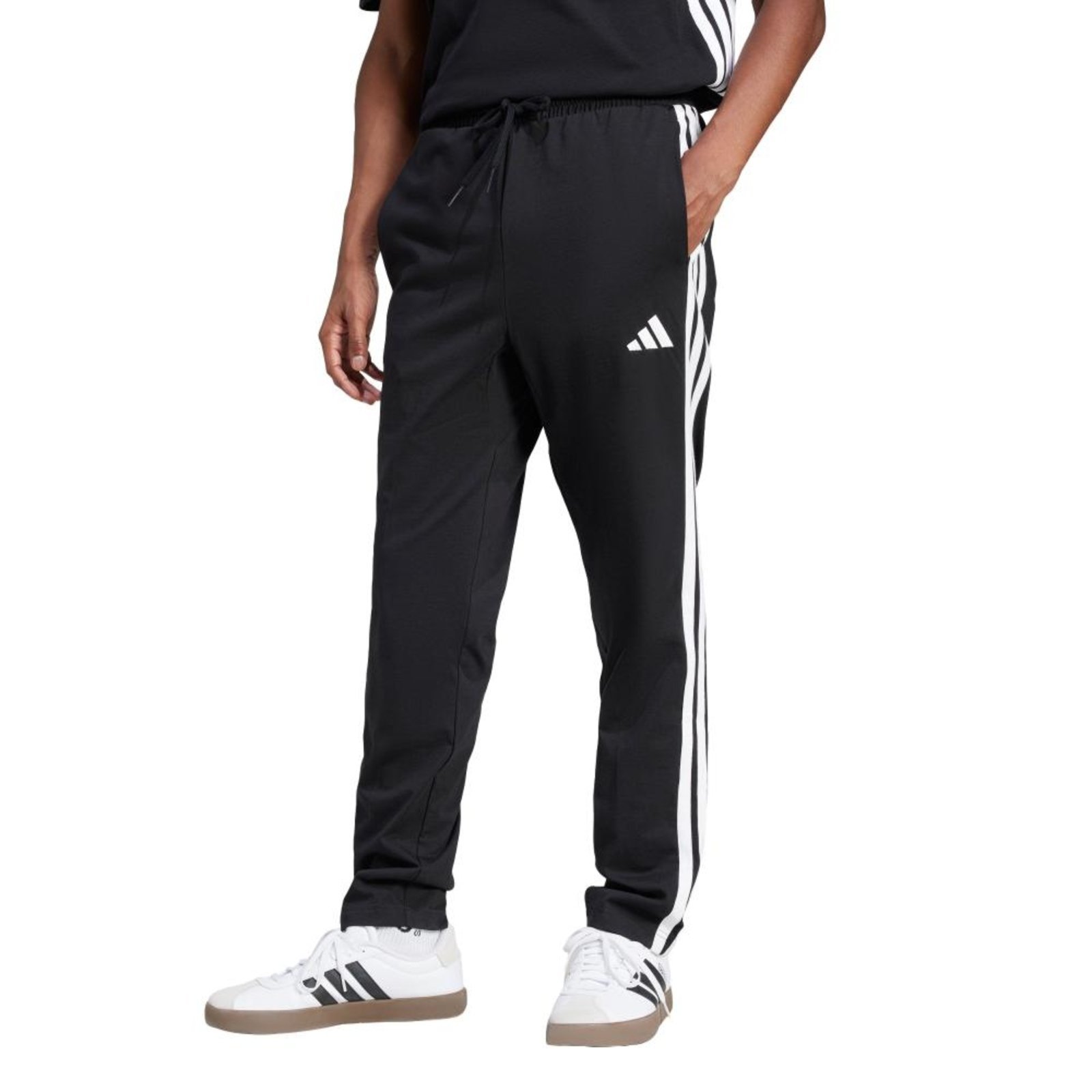 Calça Malha Simples Essentials Três Listras adidas Sportswear Preto