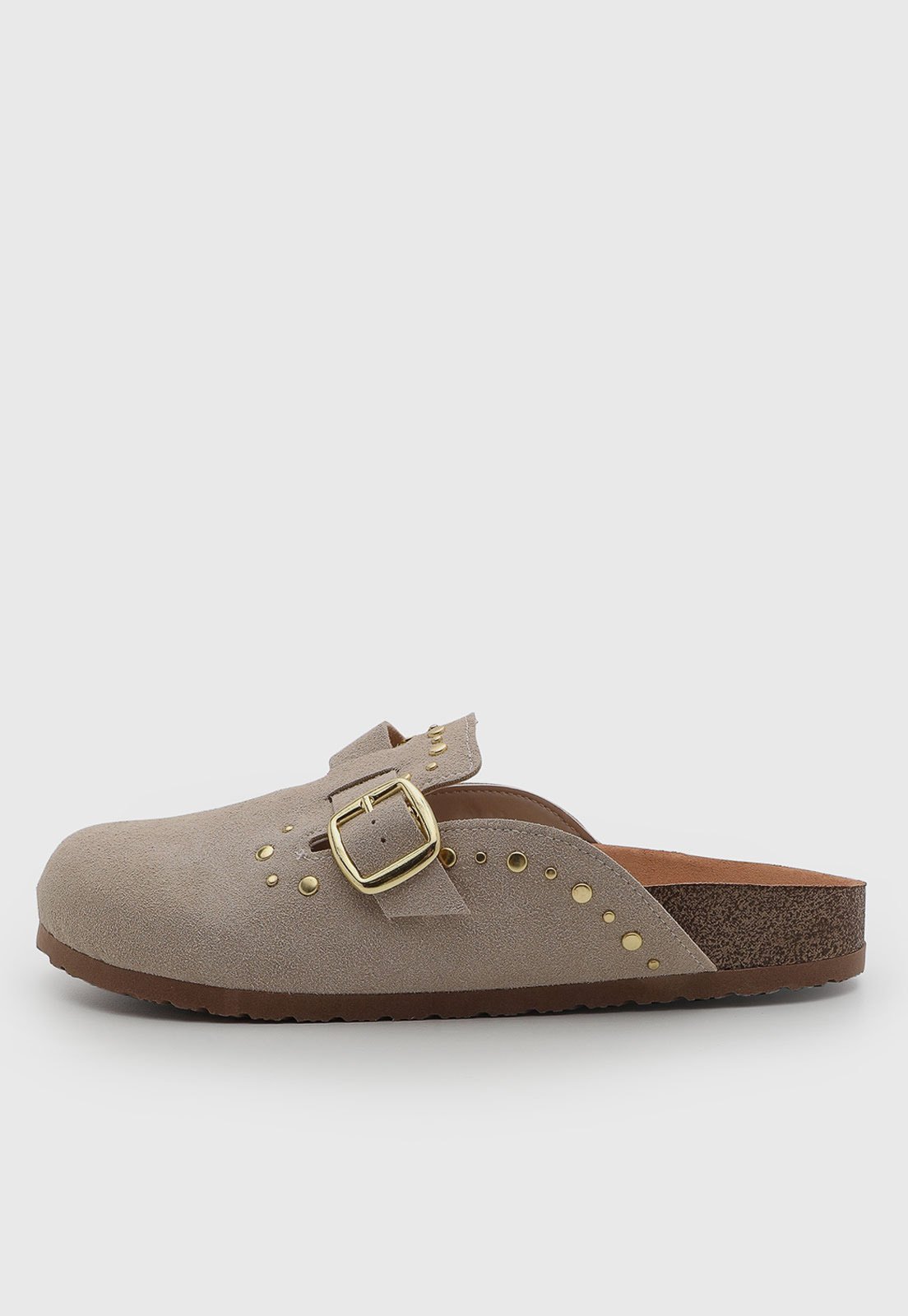 Sapatilha Clog Feminina Beira Rio Tachas Bege