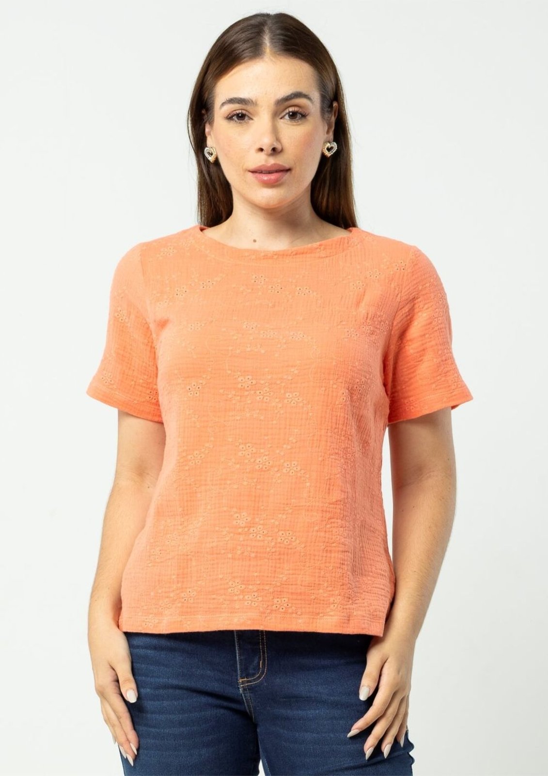 Blusa Algodão Pau a Pique Texturizada Coral CORAL – P Pau a Pique