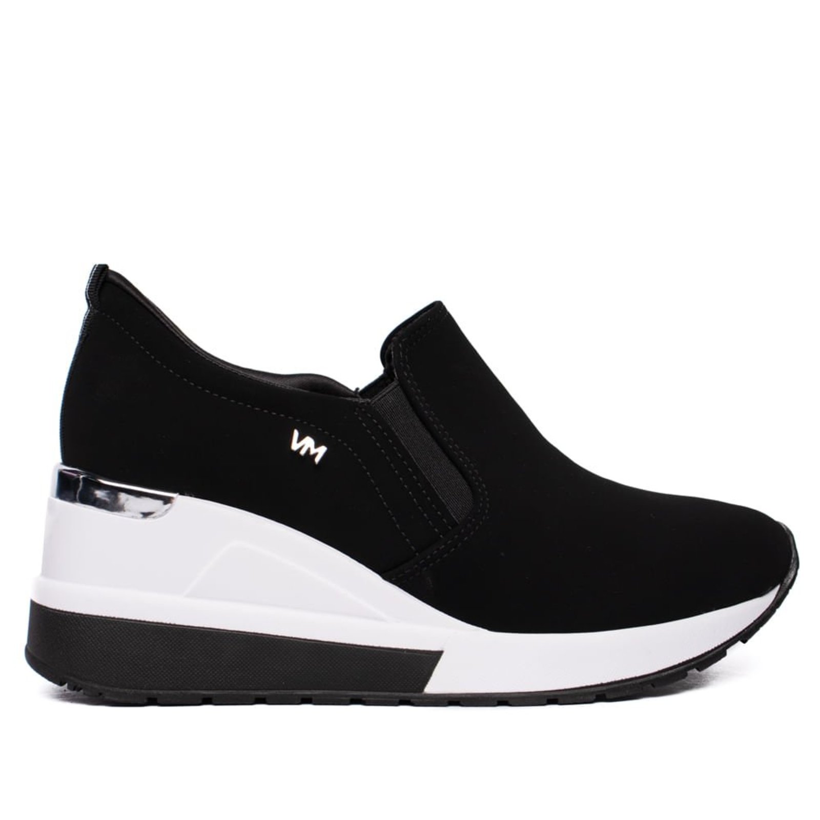 Tênis Feminino Via Marte Slip On Anabela Nobuck Preto