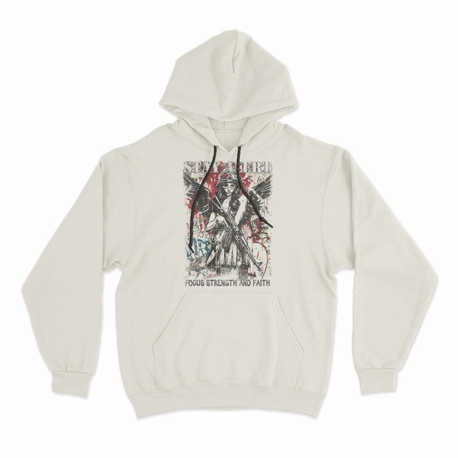 Moletom Com Capuz Stay Alert - Off White - Casual - Studio Geek
