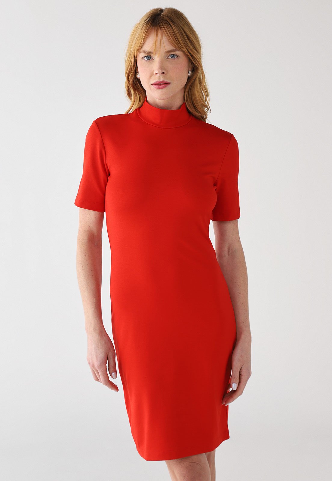 Vestido Forum Curto Gola Alta Vermelho