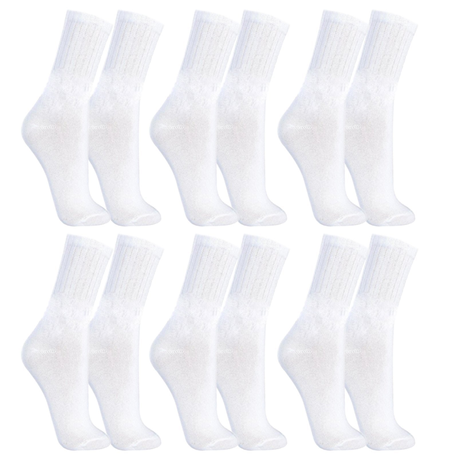 Kit 6 Pares Meias Selene Cano Longo Algodão Masculino Original Branco