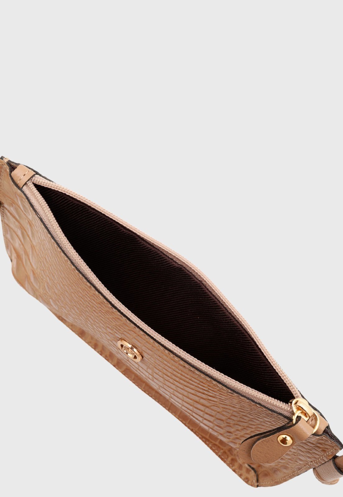 Vista 3 Bolsa Transversal Couro Mariart Croco 202MRT bege Mariart bege
