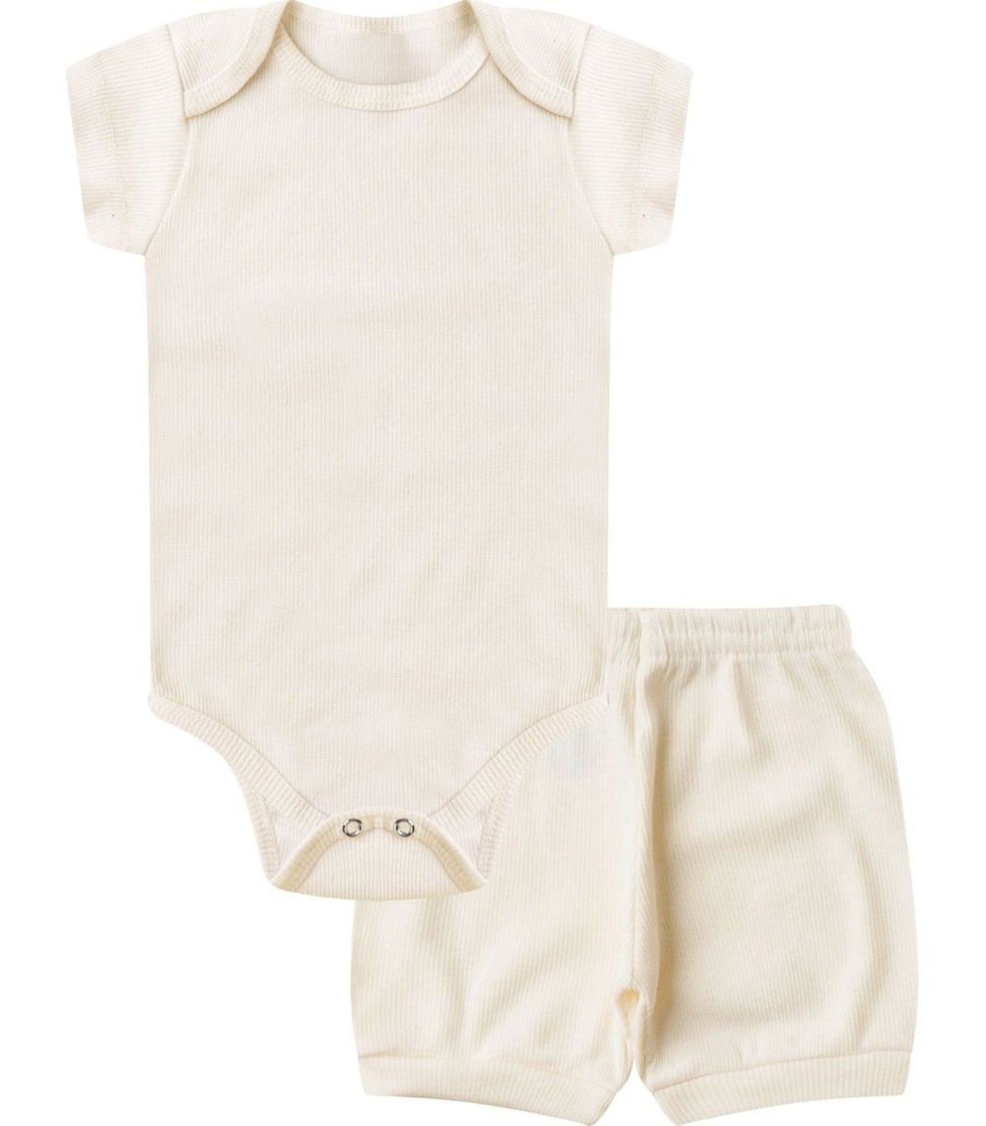 Infantil - Kit Body Curto Canelado 2 Peças Select Bege