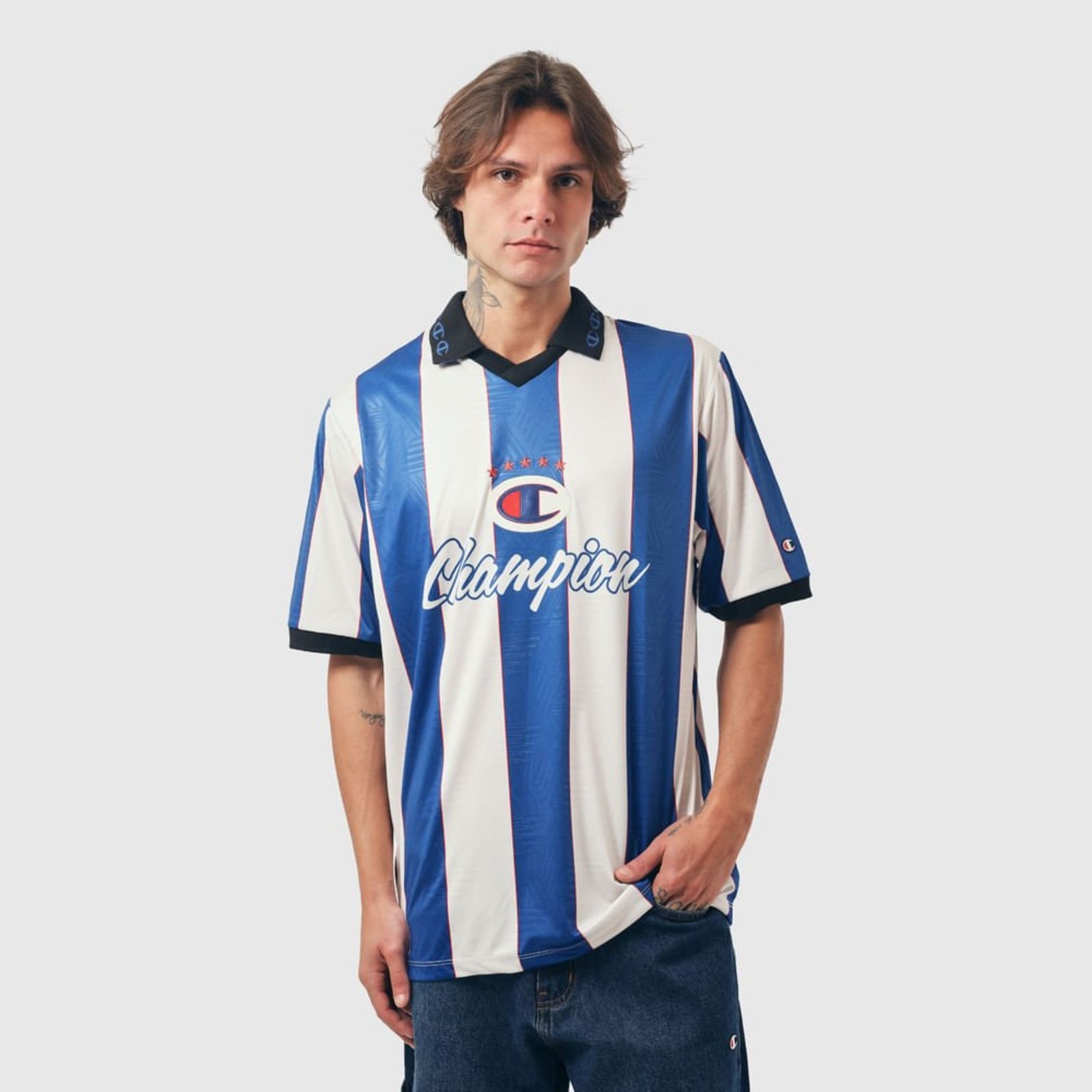Camisa Champion Life Jersey Soccer Polo Stripes Bold