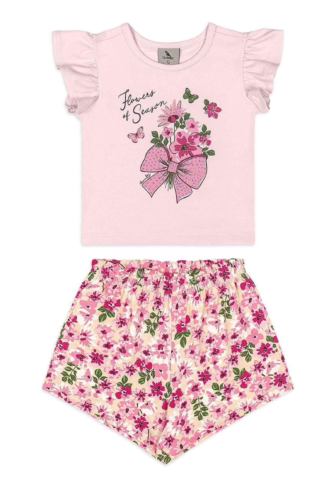 Infantil - Conjunto Blusa Short Quimby Branco