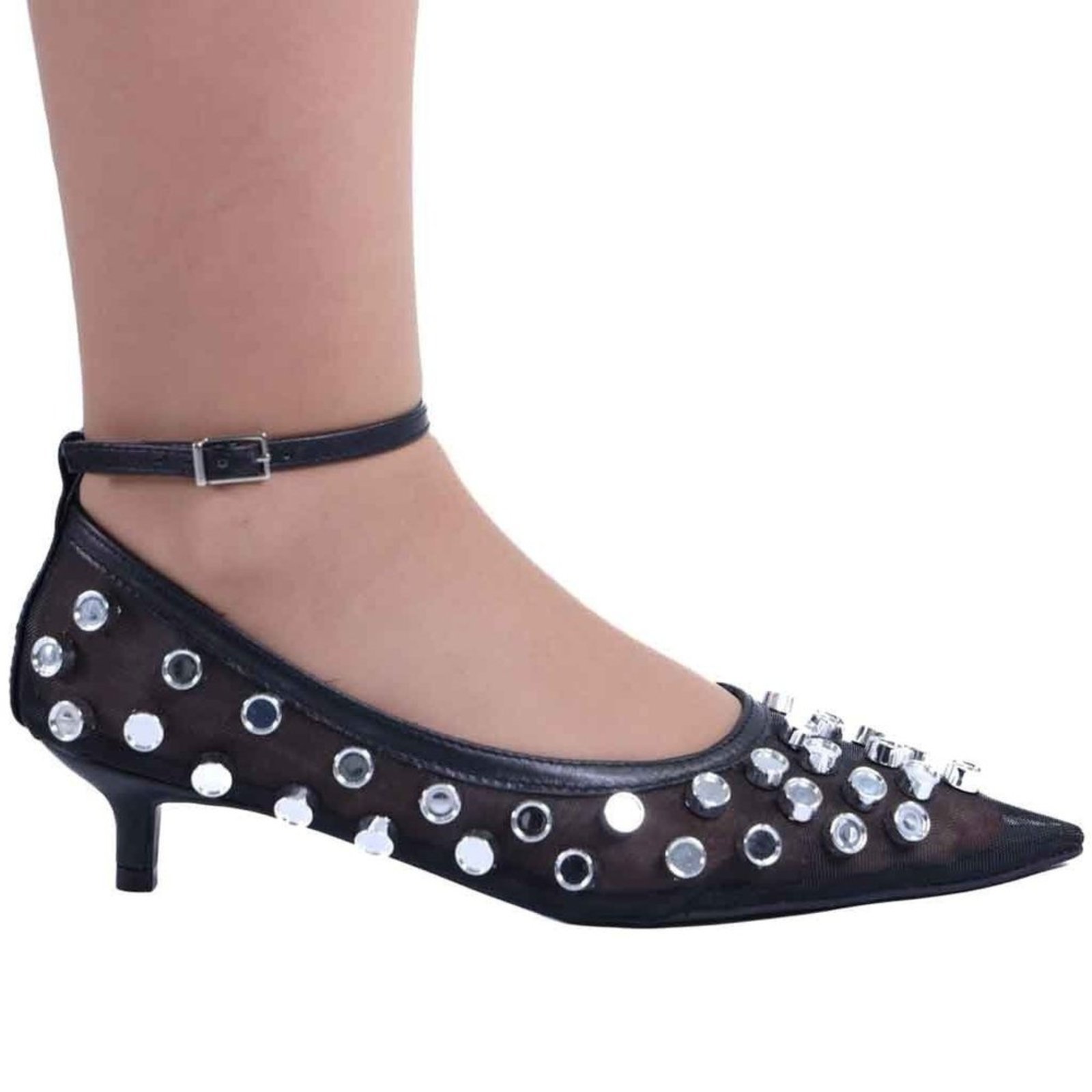 Sapatilha Feminina Zariff com Salto e Maxi Esferas 2036-6353 Zariff Preto