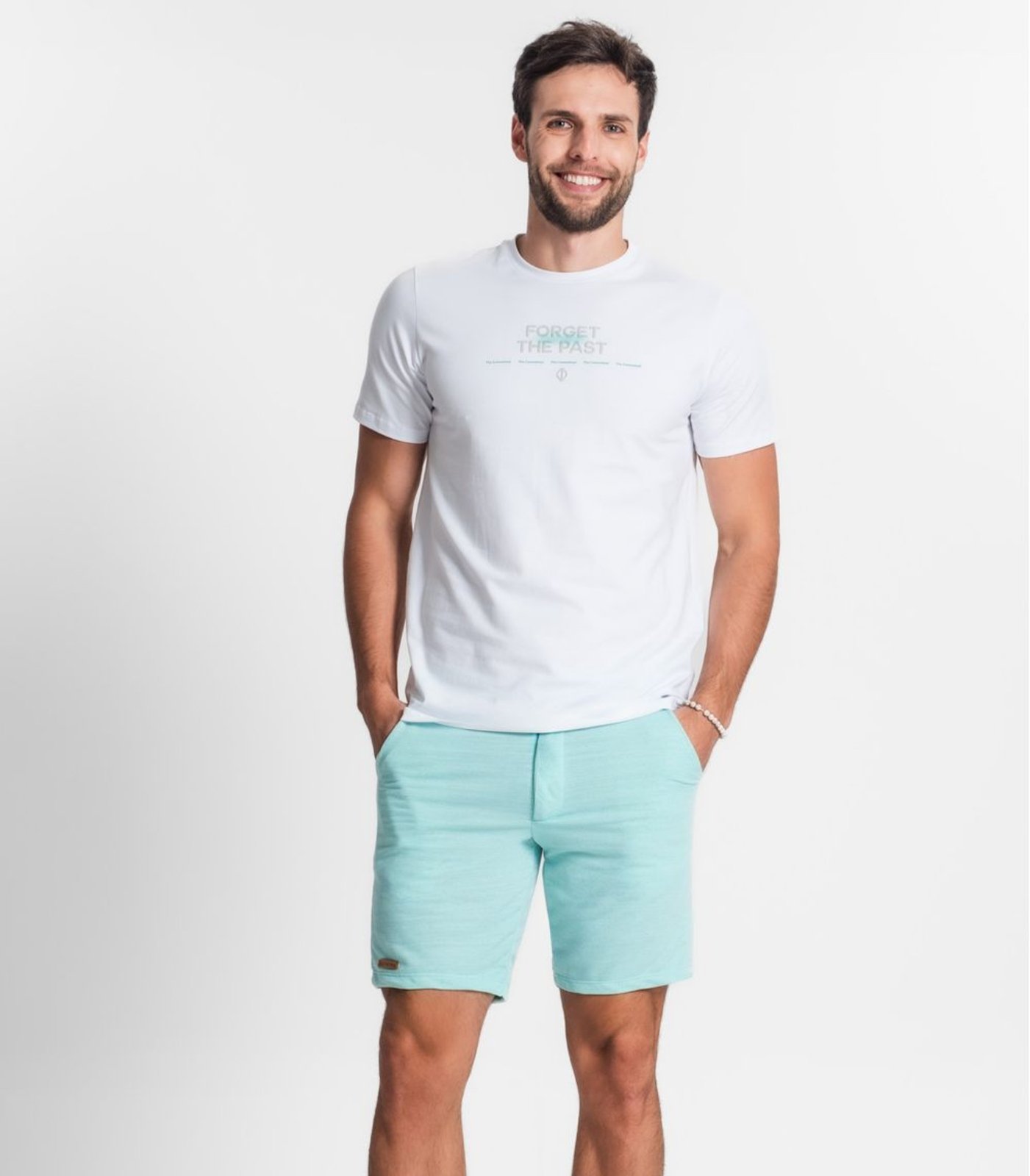 Bermuda Em Moletinho Linho Masculina Diametro Azul