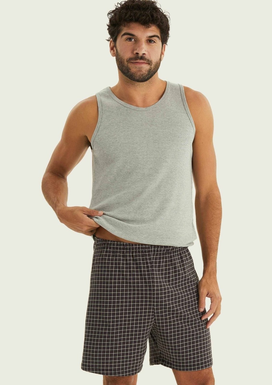 Pijama Curto Masculino Em Ribana Hering
