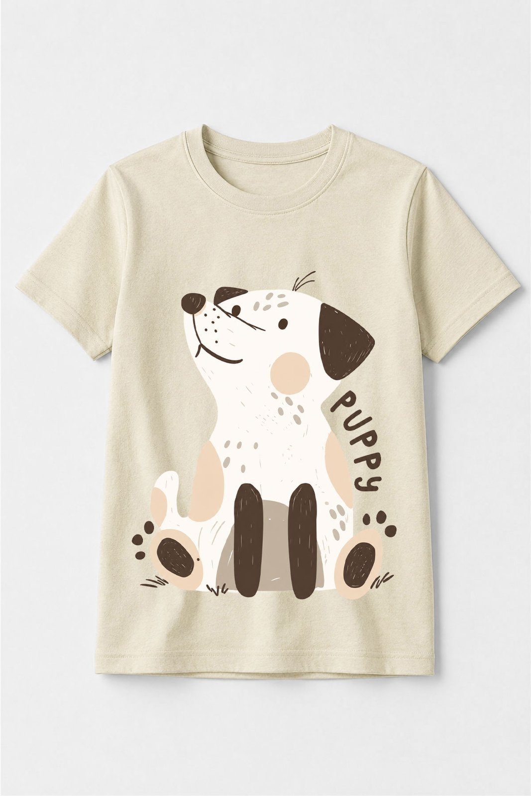 Infantil - Camiseta Masculina Algodão Puppy - Creme - Babei no Look