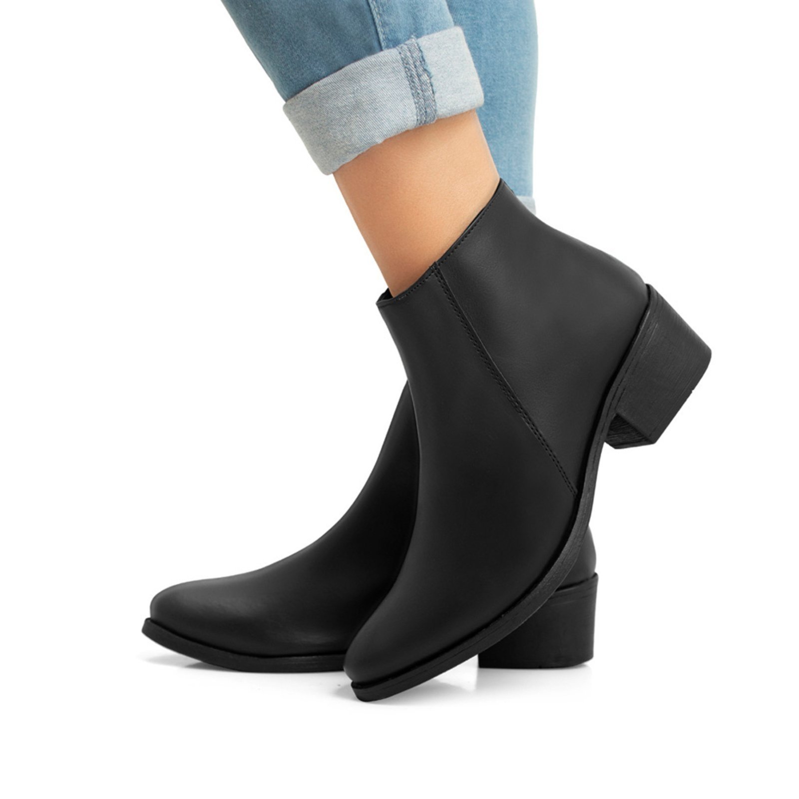 Bota Feminina Cano Curto Zíper Lateral Moderna Confortável