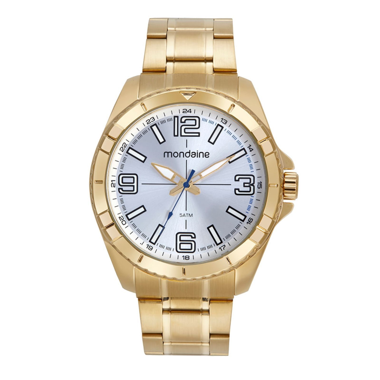 Relógio Masculino Clássico Dourado Mondaine