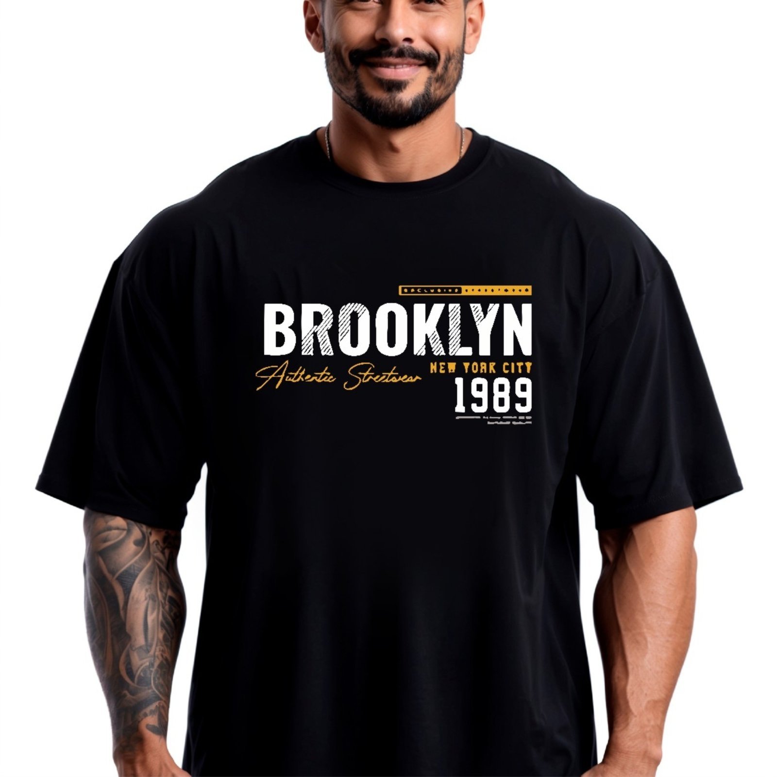 Camiseta Oversized Over Masculina Algodão Academia Preto