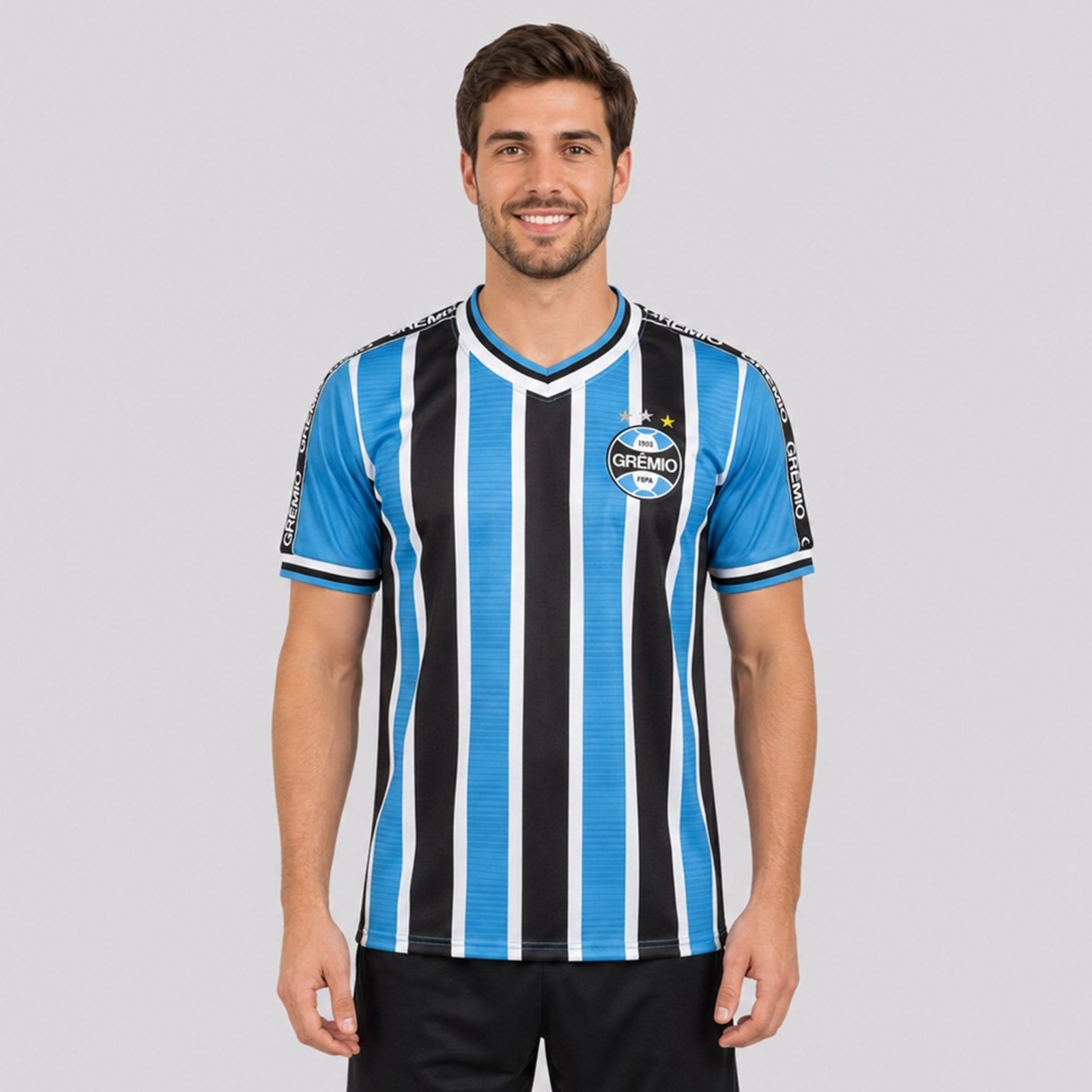 Camisa Grêmio Tricolor GFBPA Azul e Preta