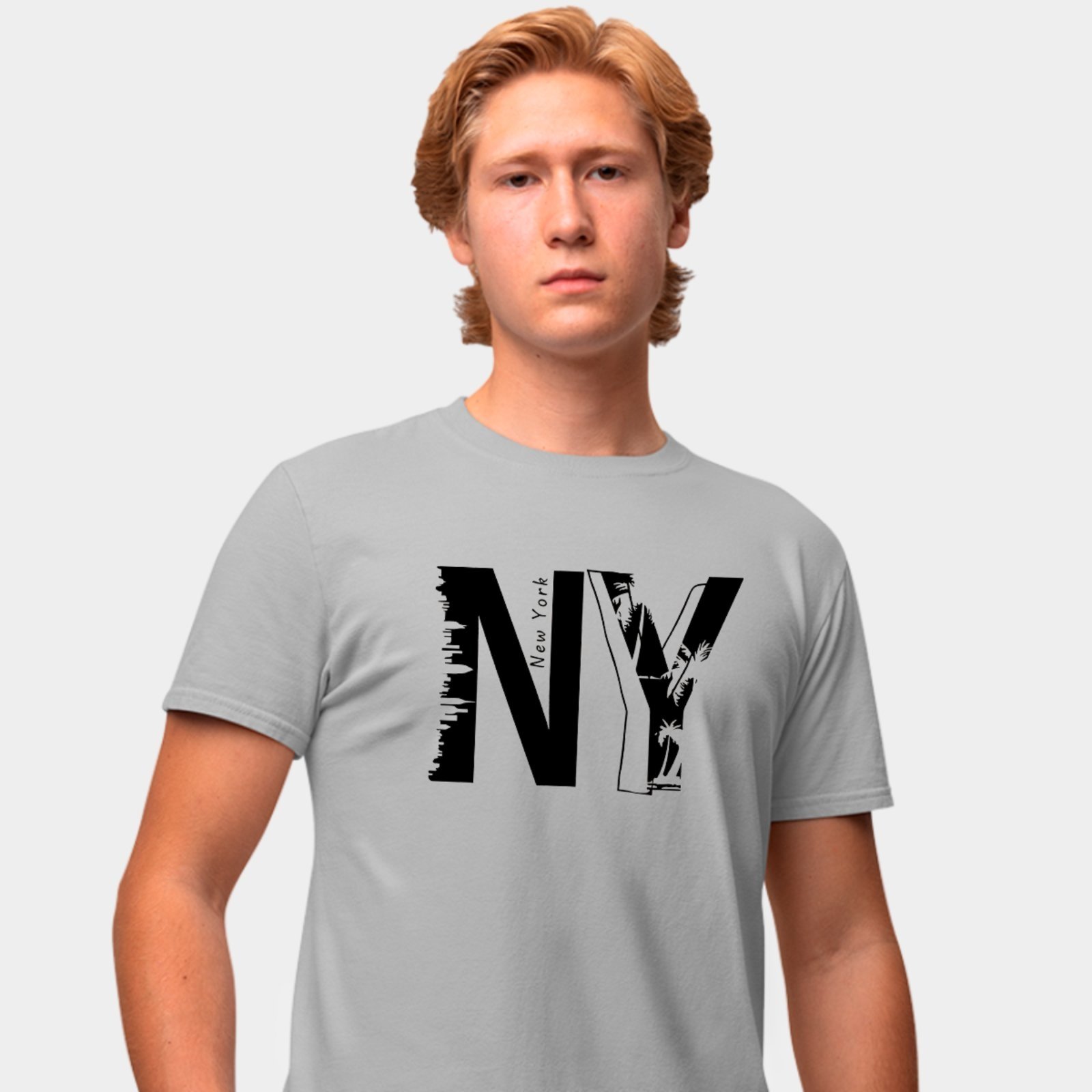 Camisa Camiseta Genuine Grit Masculina Estampada Algodão 30.1 NY – GG – Cinza