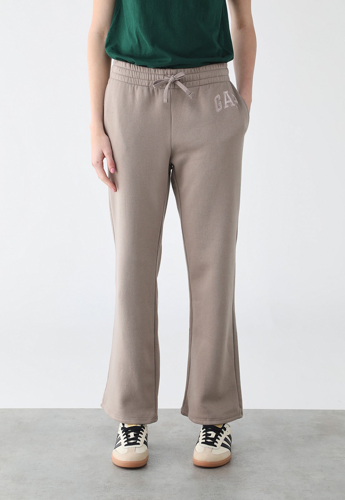 Calça Feminina GAP Reta Cós Elástico Bege