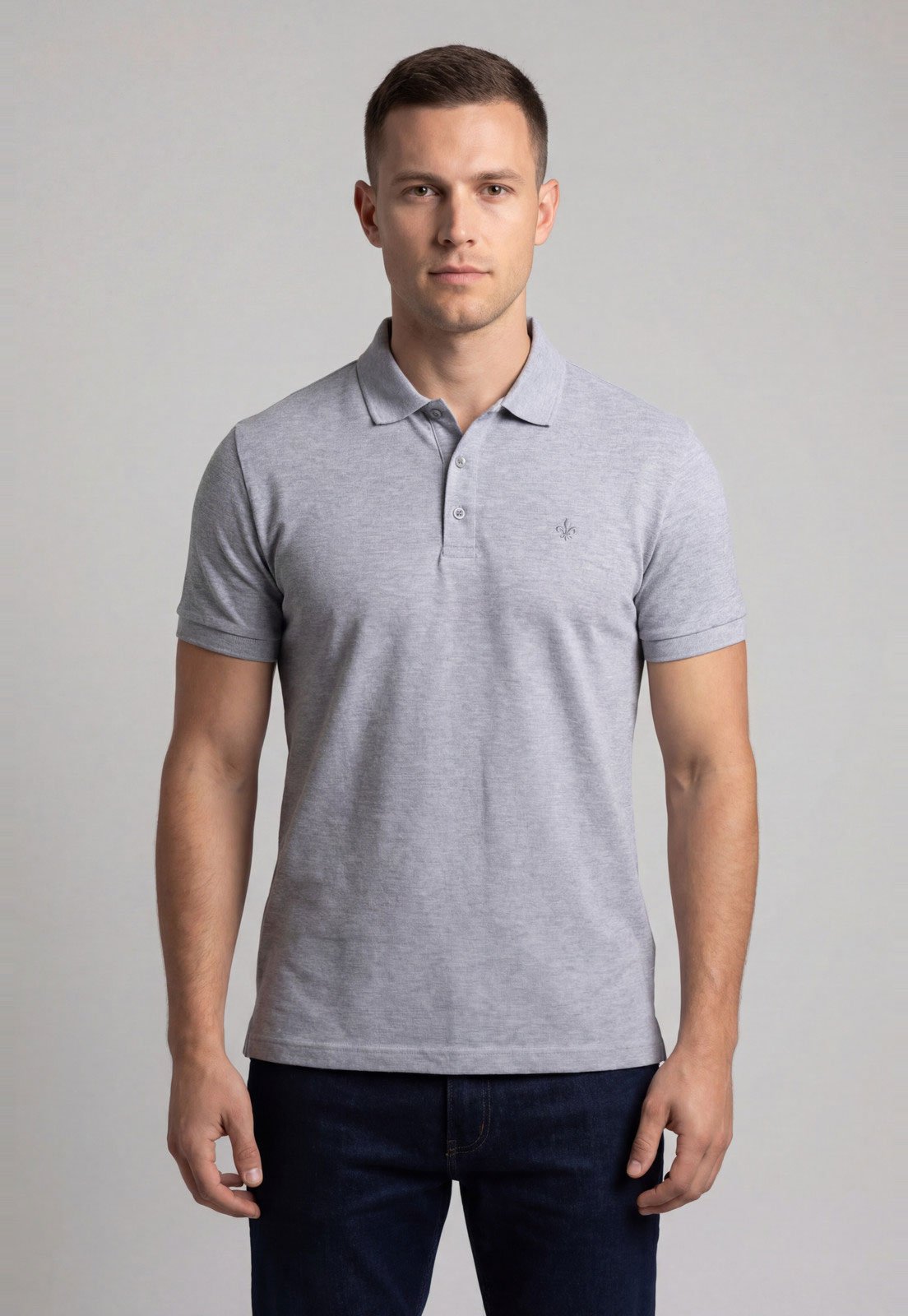 Polo Masculina Dudalina Clássica Cinza