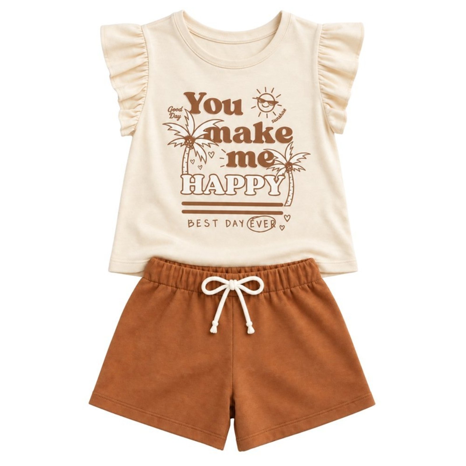 Infantil - Conjunto Menina Blusa Cotton Bermuda Moletinho