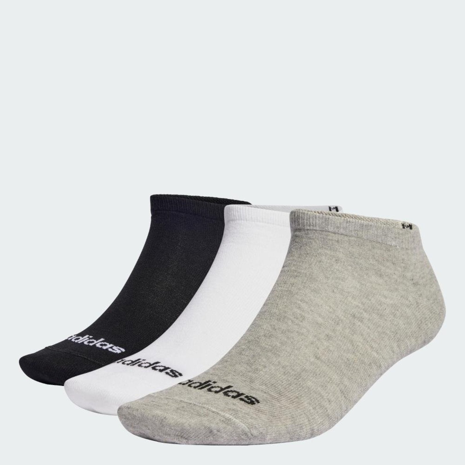 3 Pares de Meias de Cano Baixo Finas Lineares adidas Performance Cinza