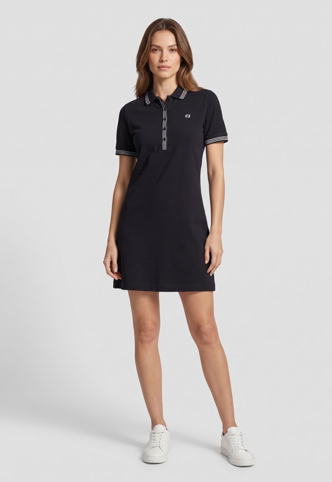 Vestido Feminino Colcci Jeans Polo Curto Preto