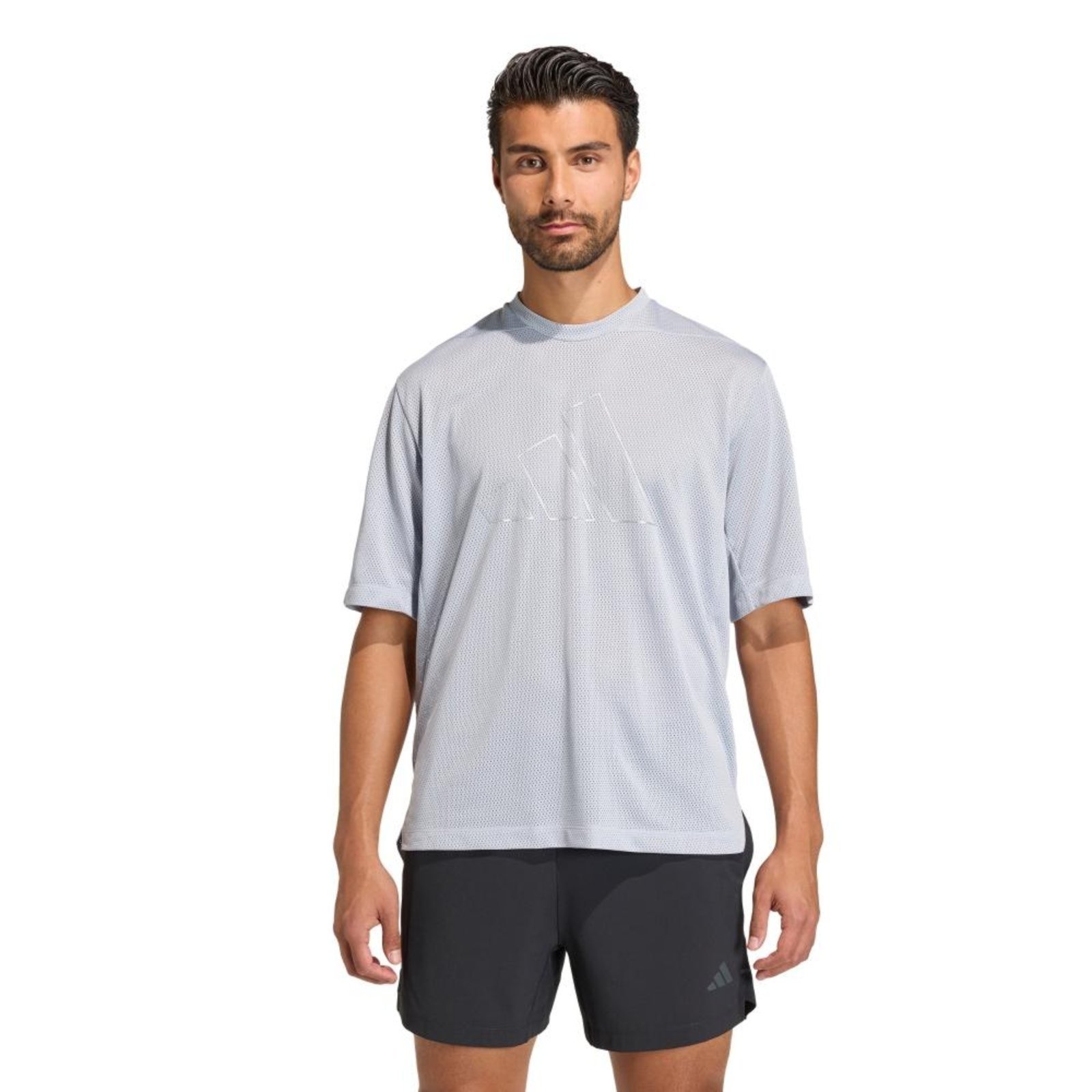 Camiseta Malha Elástica D4T PrimeLift Essentials Workout adidas Performance Cinza