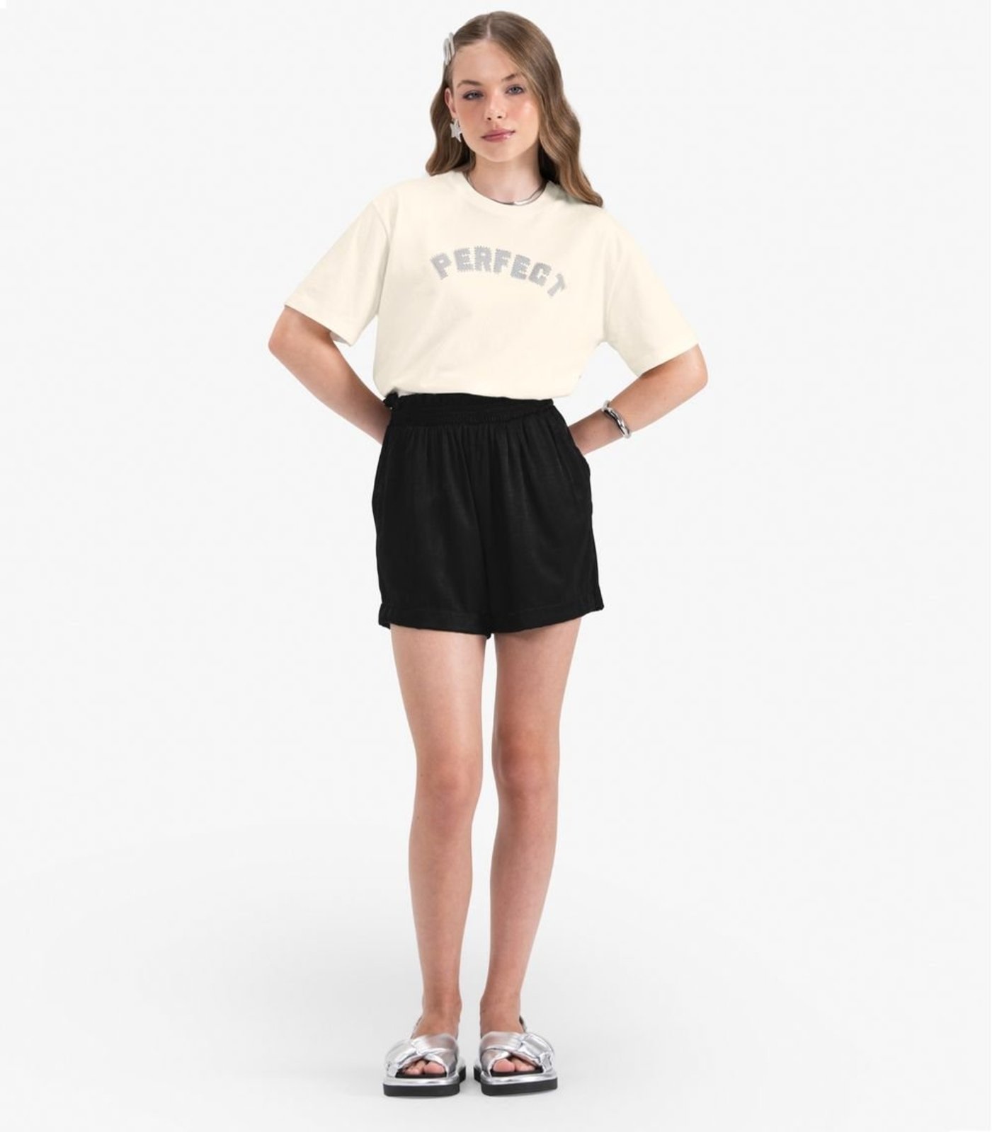 Infantil – T- Shirt Juvenil em Meia Malha Minty Bege