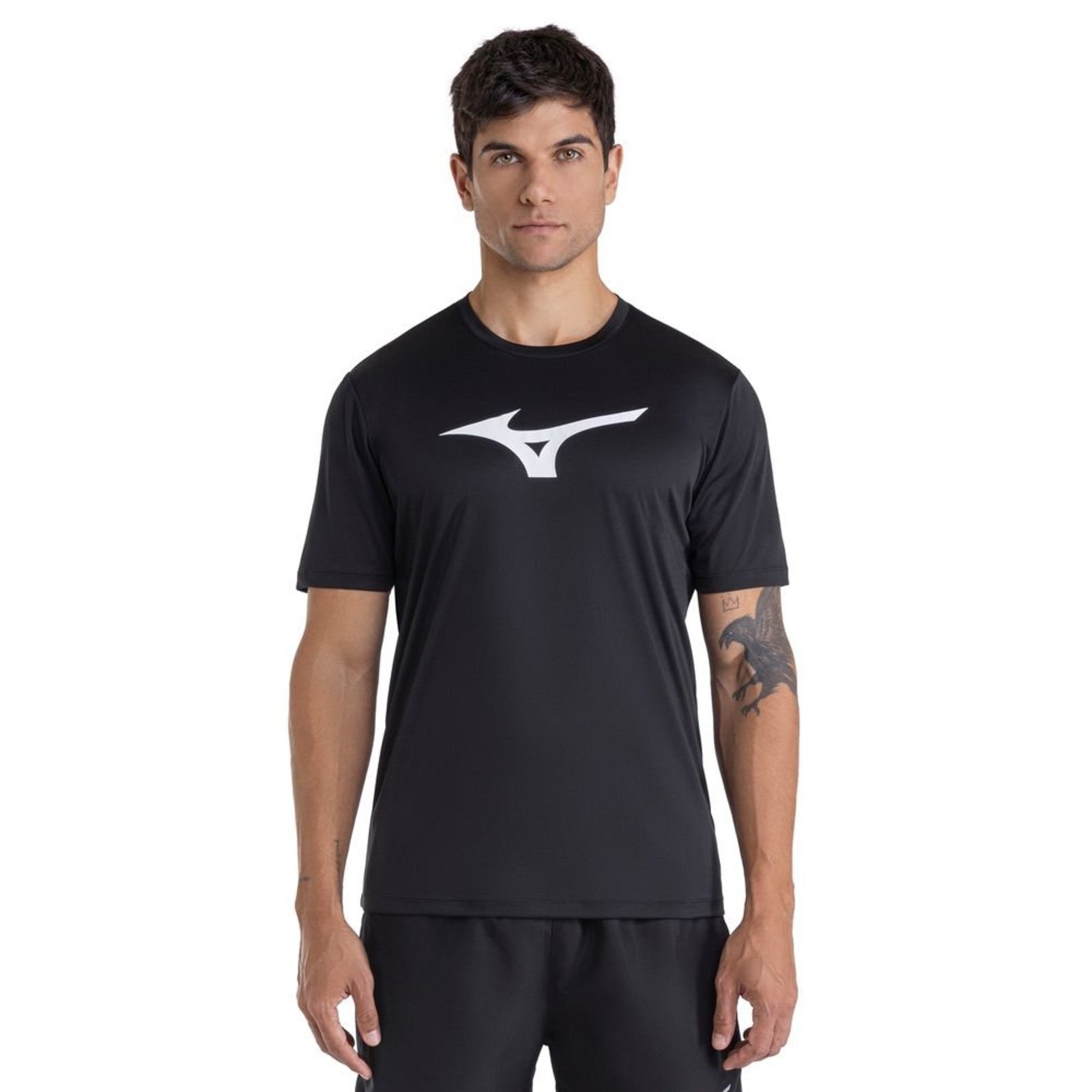 Camiseta de Corrida Masculina Mizuno Run Spark M Preto