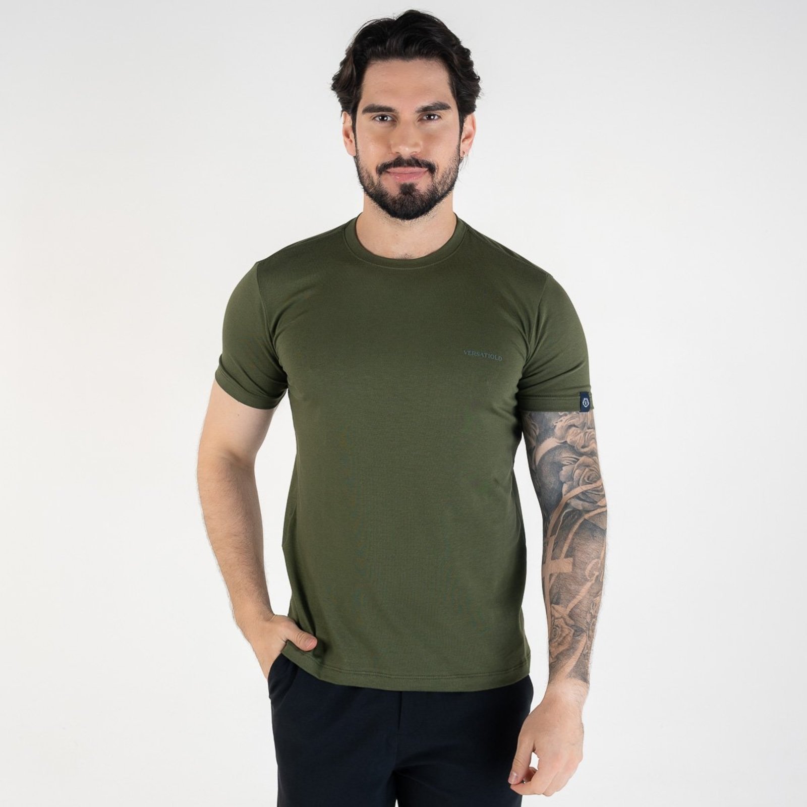 Camiseta Básica VersatiOld Pima Cotton Verde Musgo