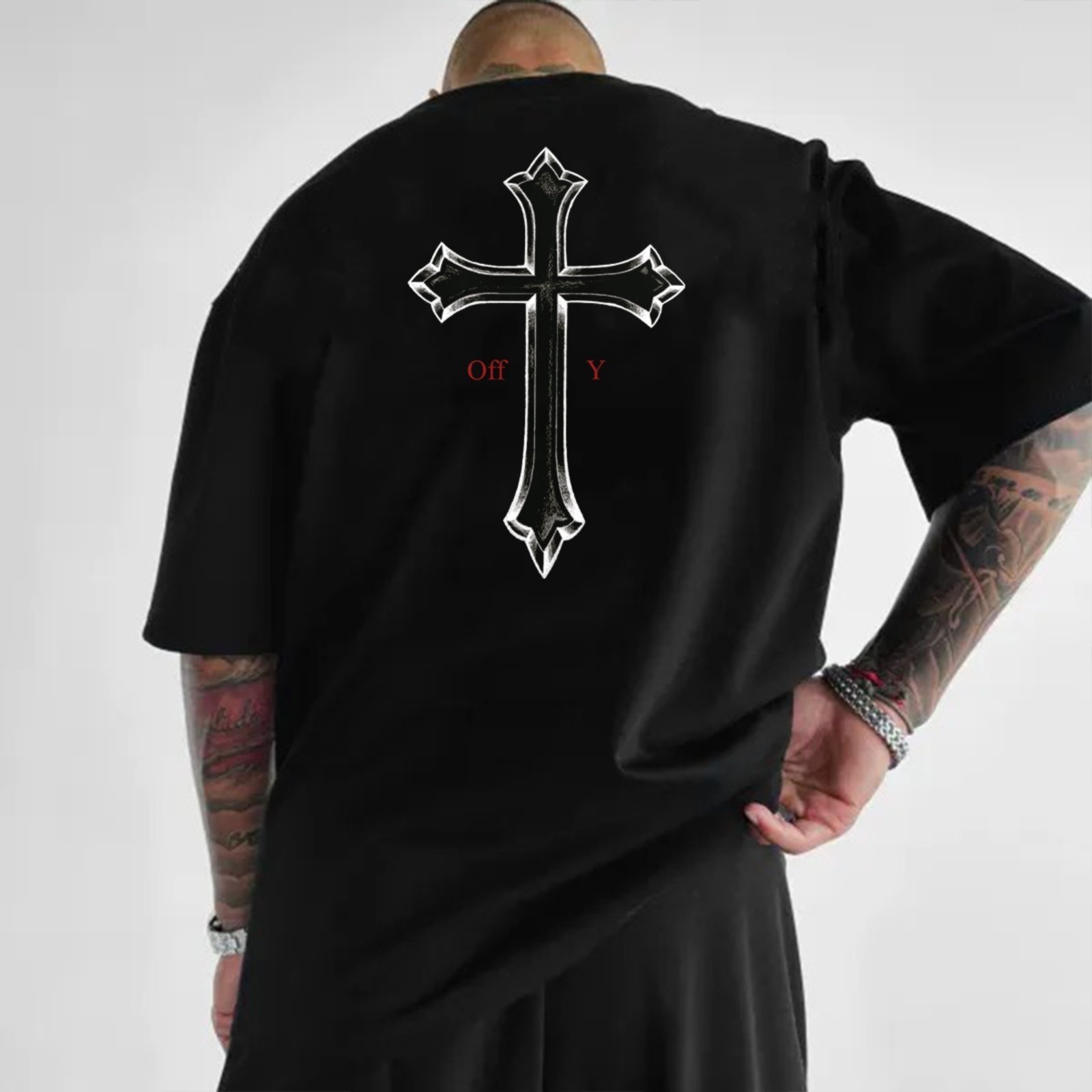 Camiseta Oversized Streetwear Off-Y Cruz