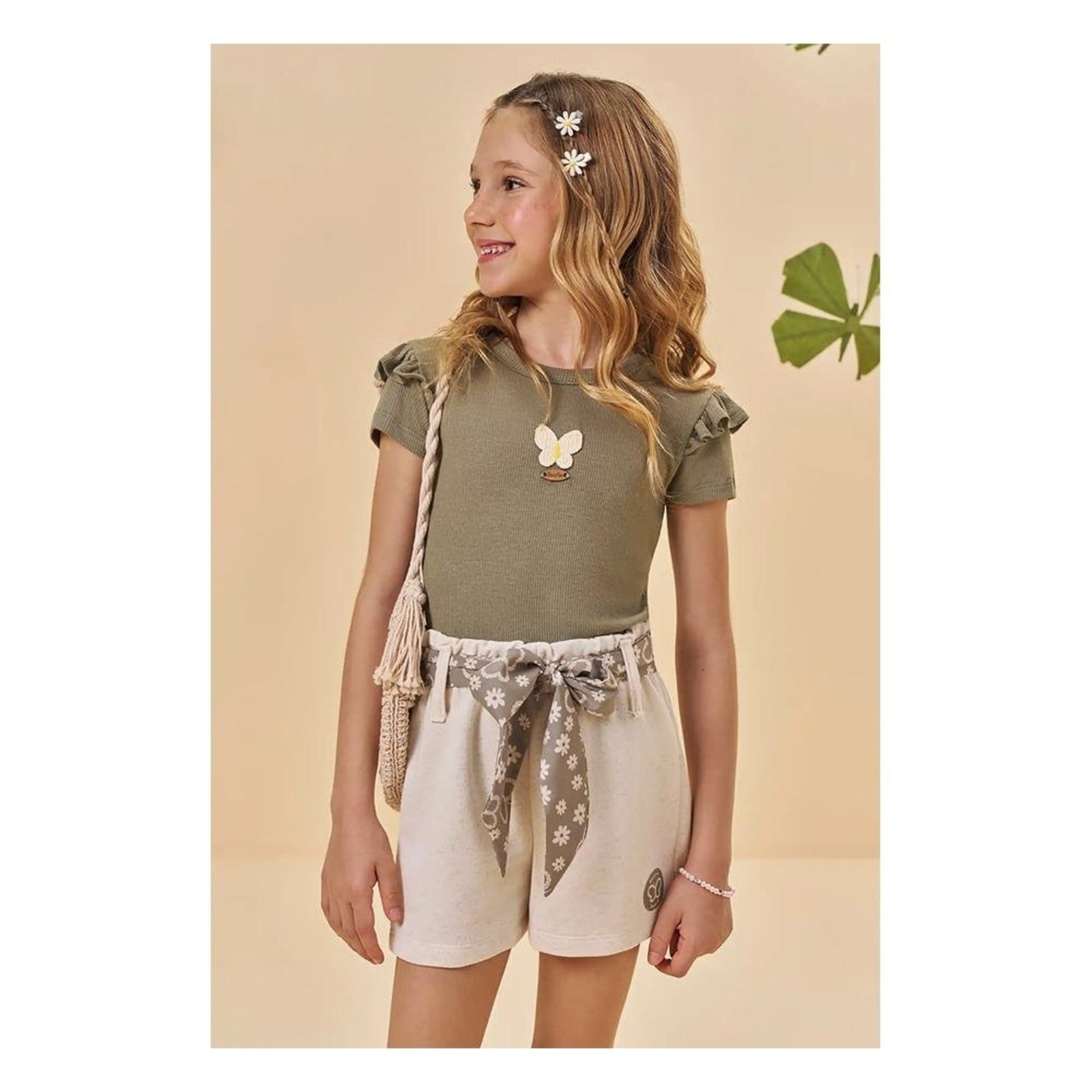 Infantil - Conjunto Shorts Menina Verde Kukiê 10 Verde