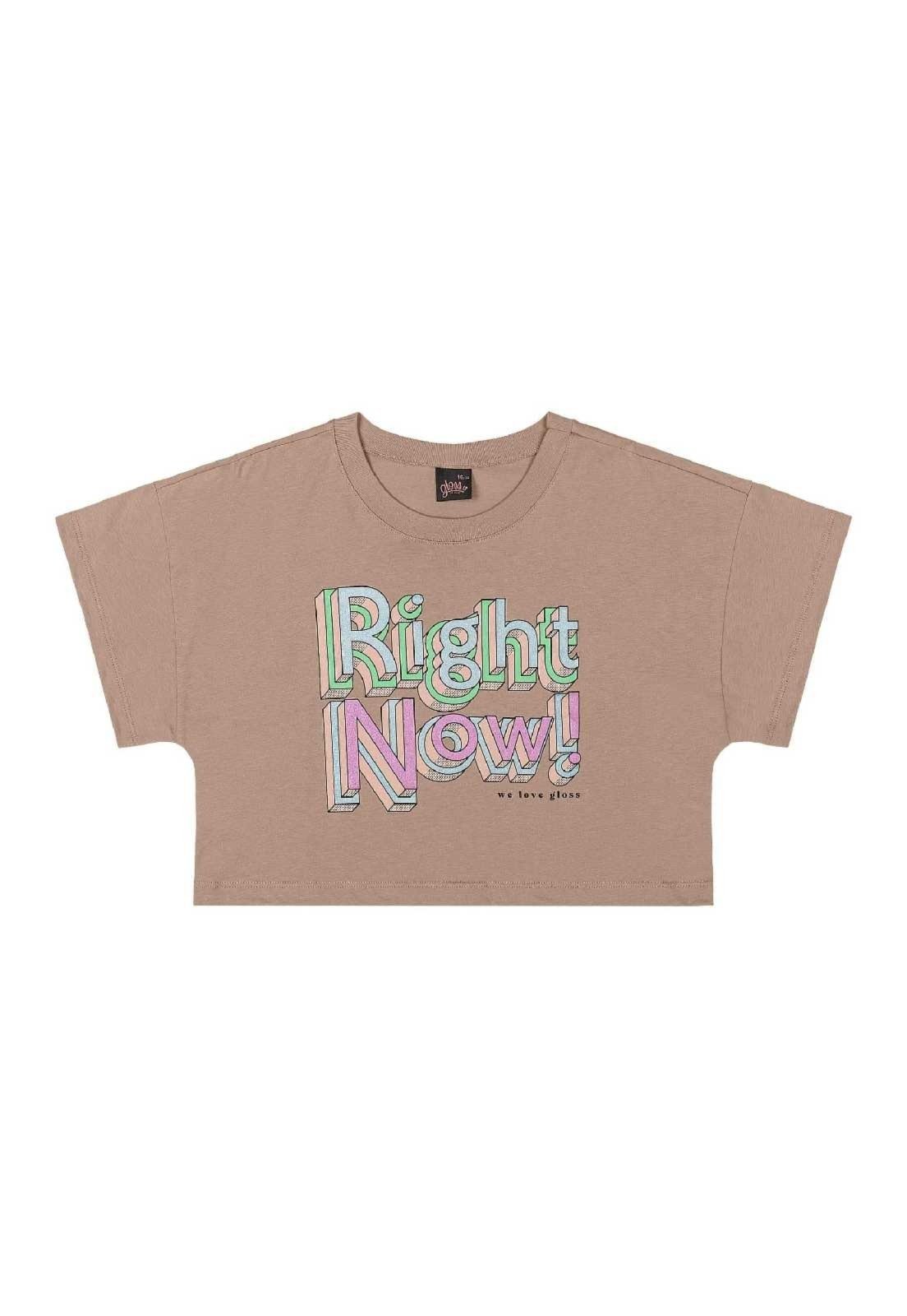 Vista 3 Infantil - Blusa Juvenil Metalizada Gloss marrom Gloss marrom