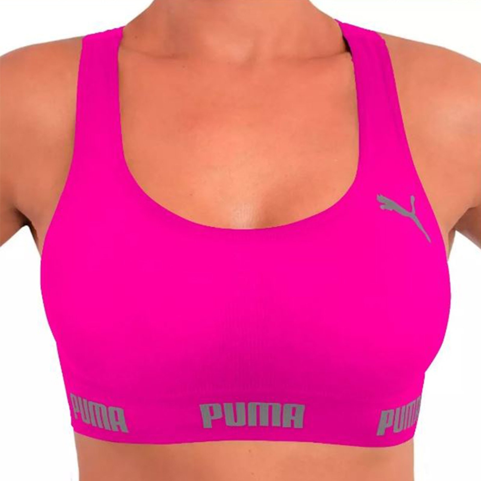 Top Feminino Puma Alta Sustentação Academia Fitness Pink
