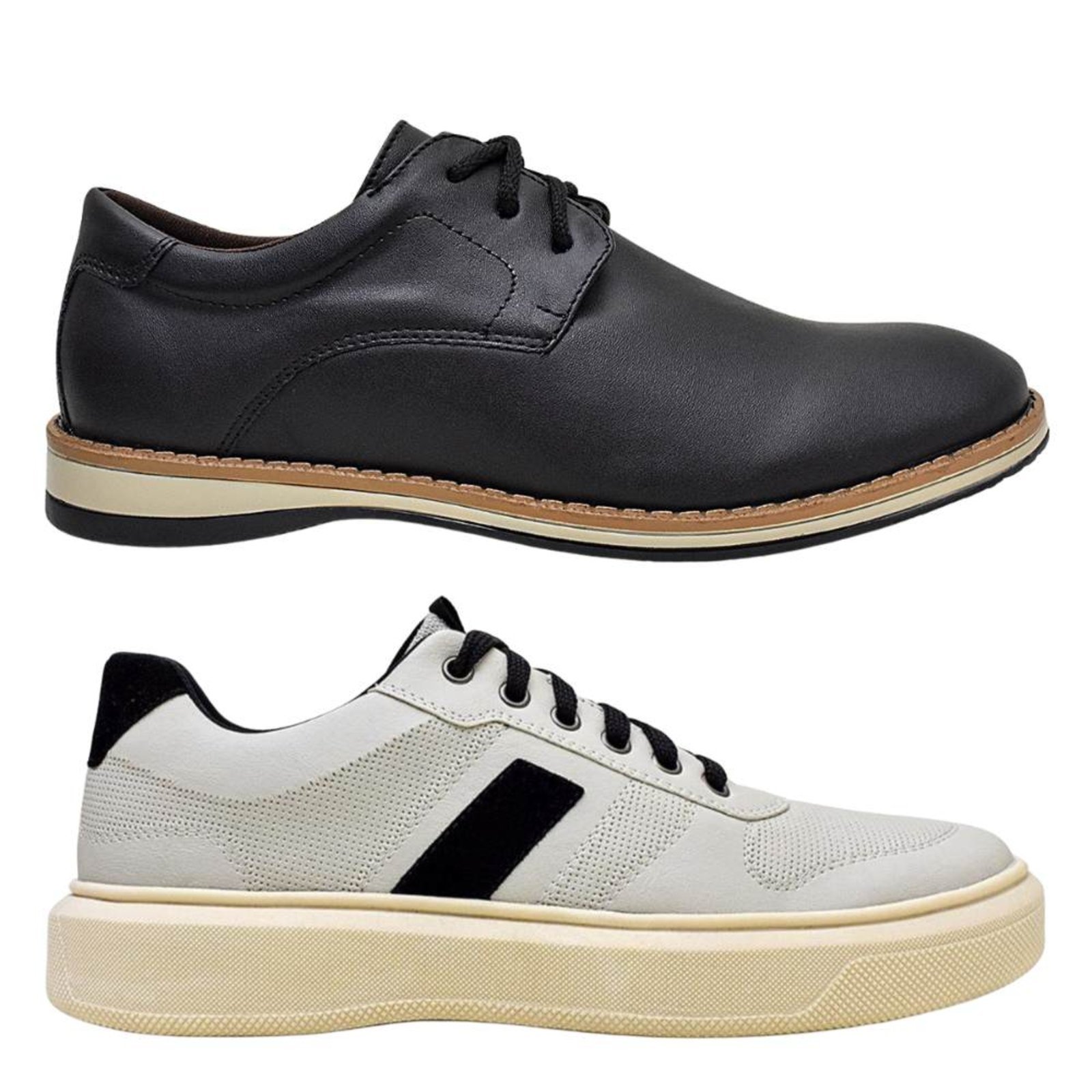 Kit Sapato Oxford Masculino + Tenis Casual Elegante Preto