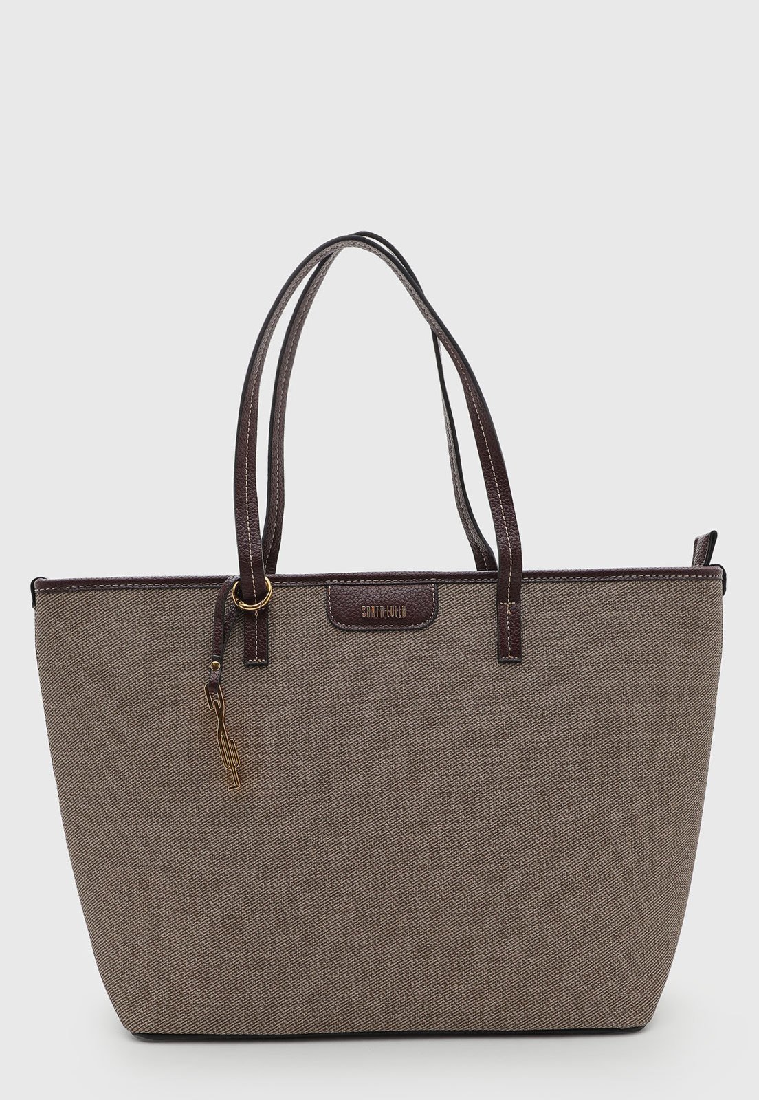 Bolsa Feminina Santa Lolla Grande Estruturada Bege
