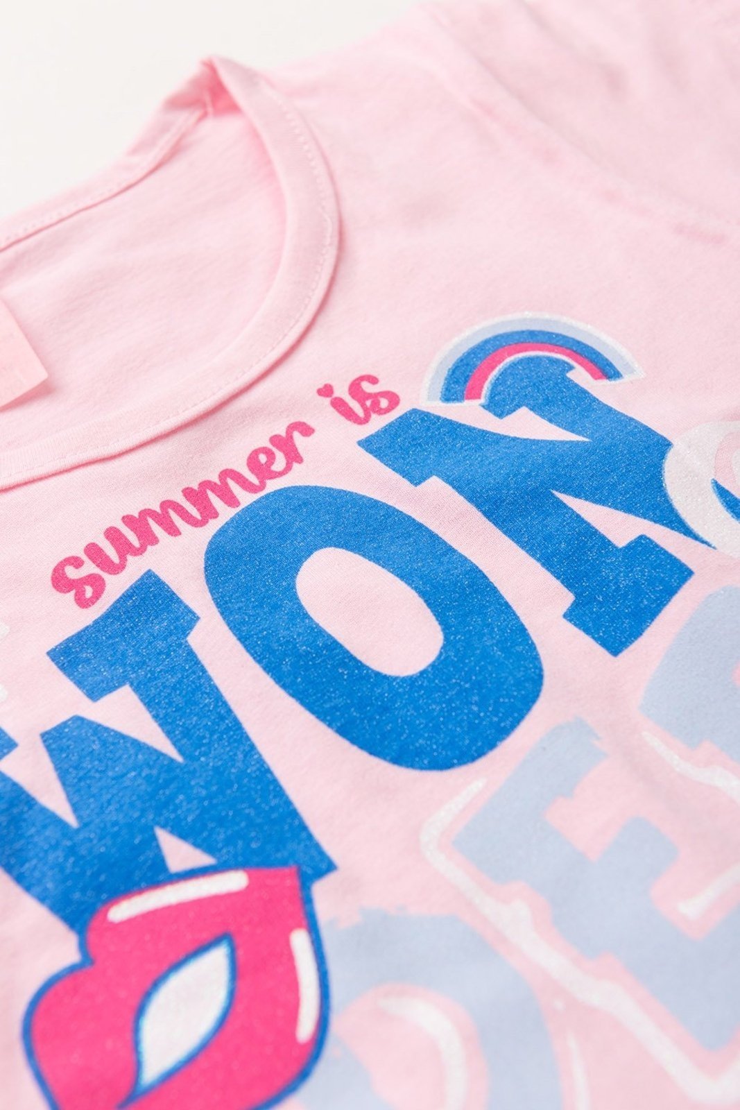 Vista 3 Infantil - Conjunto Verão Feminino Wonderful Rosa - Mega Mega Kids unico rosa Mega Kids unico rosa