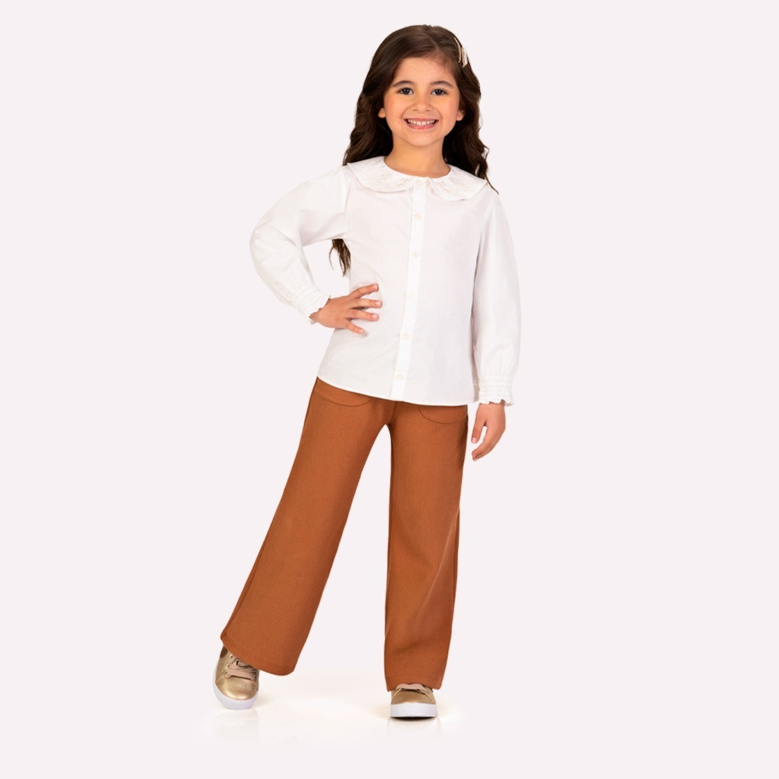 Infantil - Camisa Menina Bordada Milon