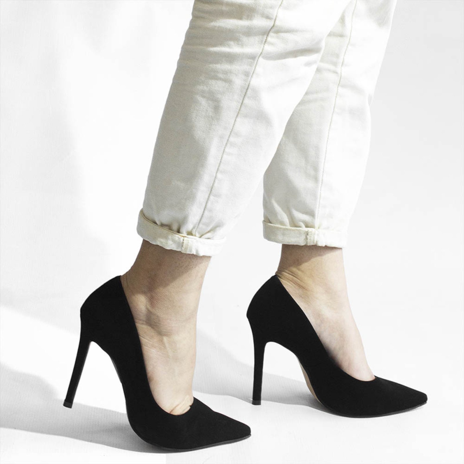 Vista 3 Scarpin Zatta Salto Alto Bico Fino Suzy Croco preto ZATTA preto
