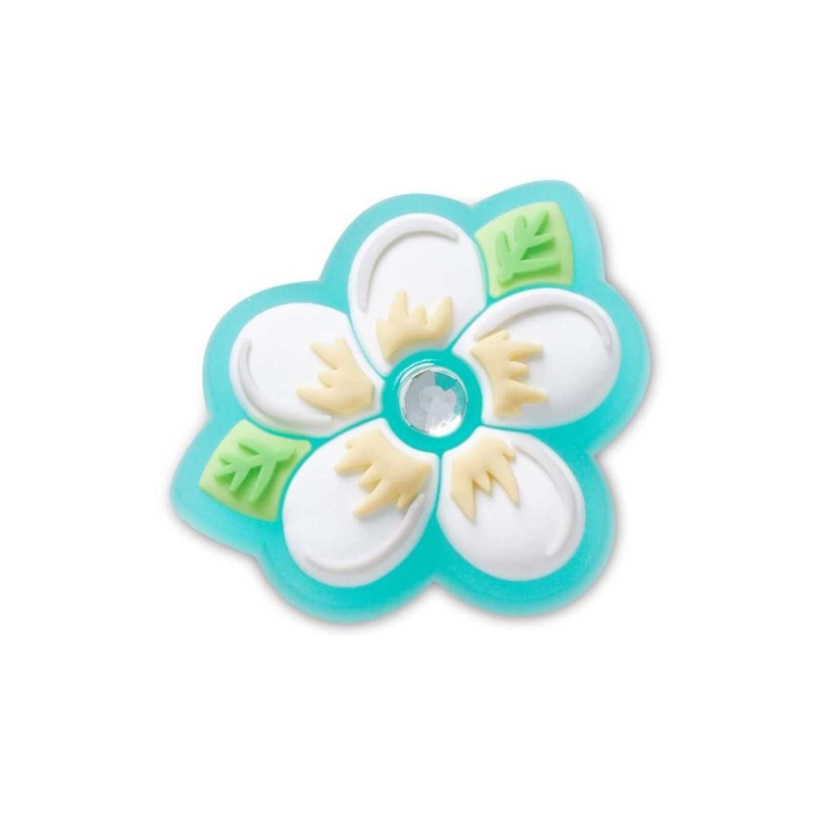 Vista 2 Infantil - Jibbitz™ Flor Plumeria com Gema Crocs branco